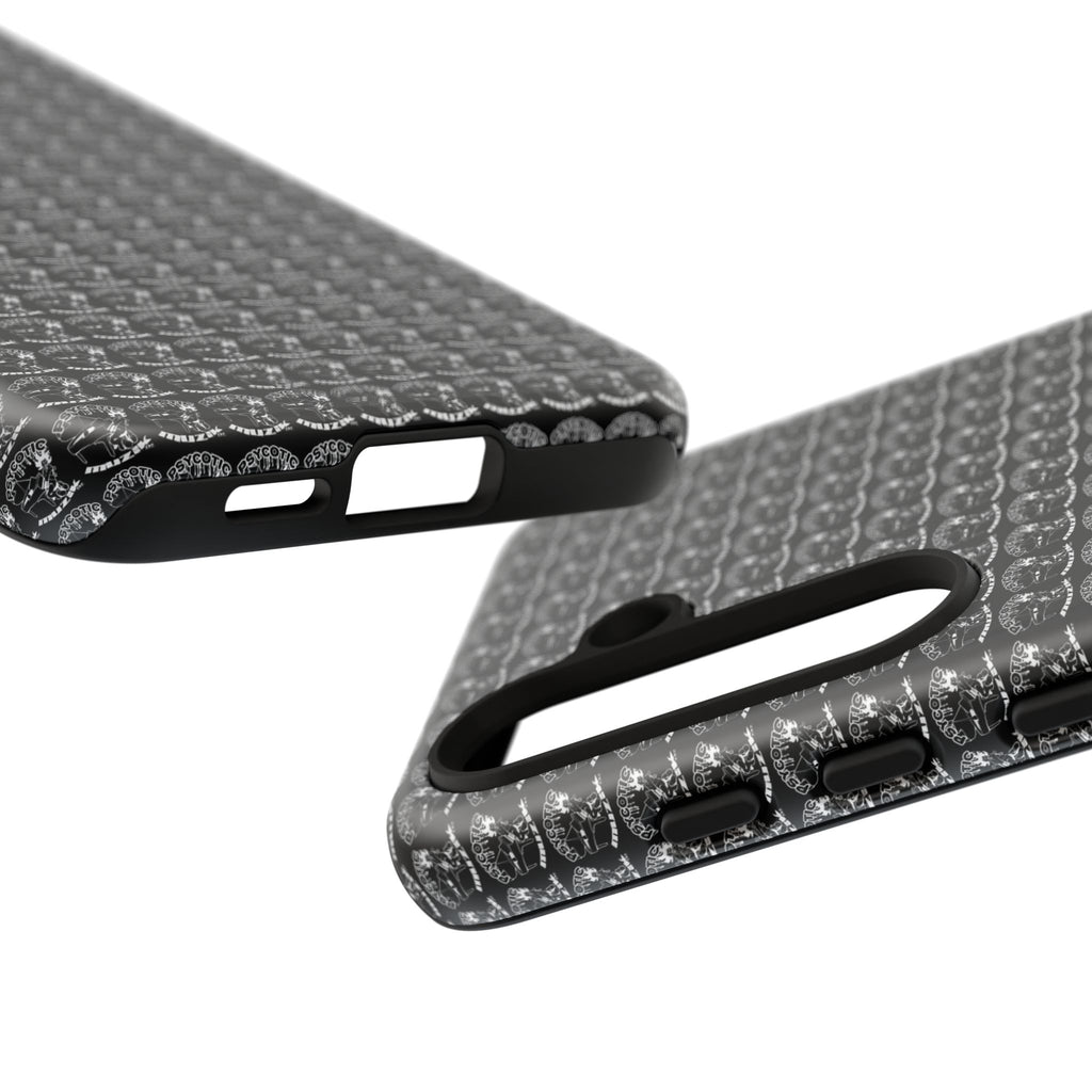 Black Carbon Fiber Texture Tough Phone Case — Rugged Drop Protection