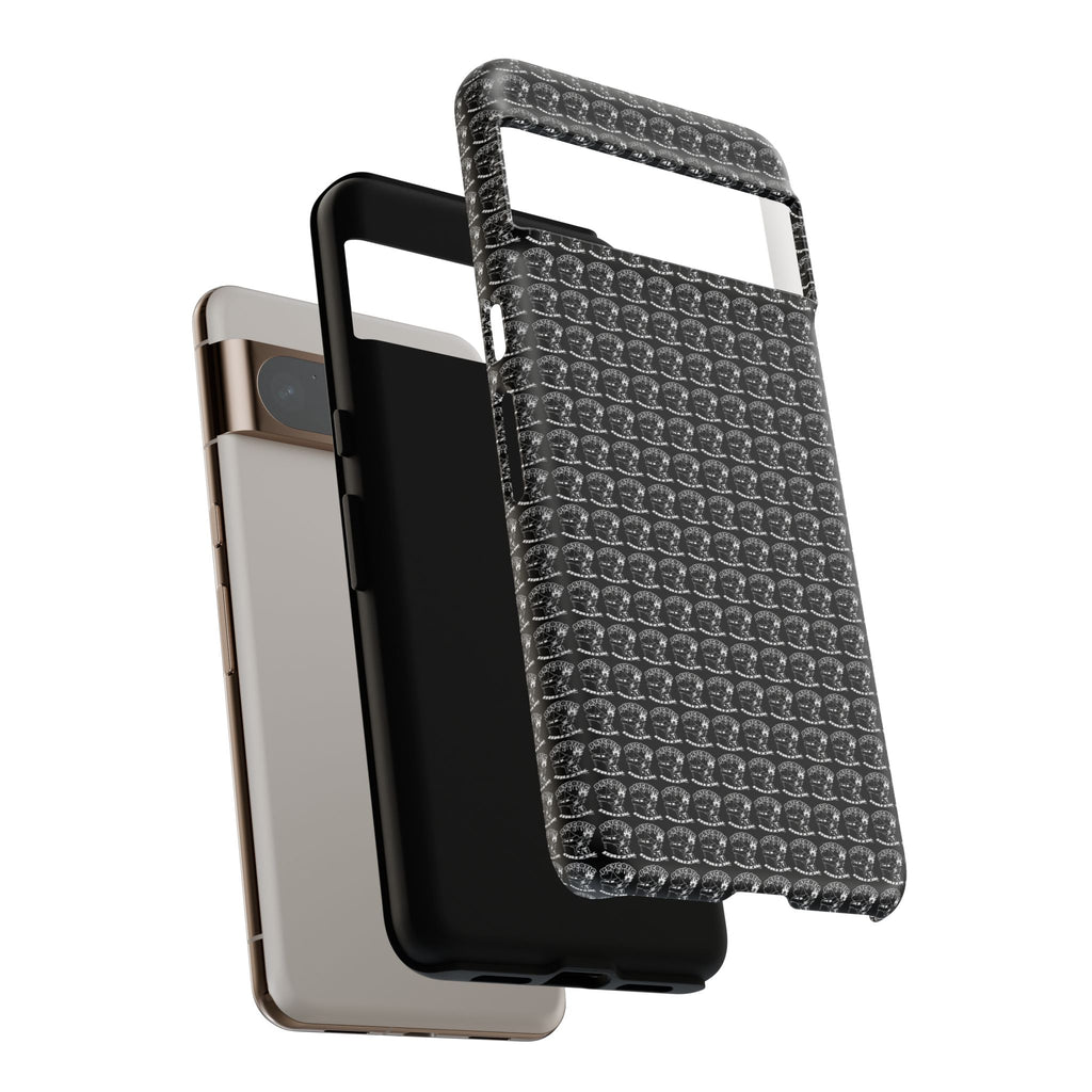 Black Carbon Fiber Texture Tough Phone Case — Rugged Drop Protection