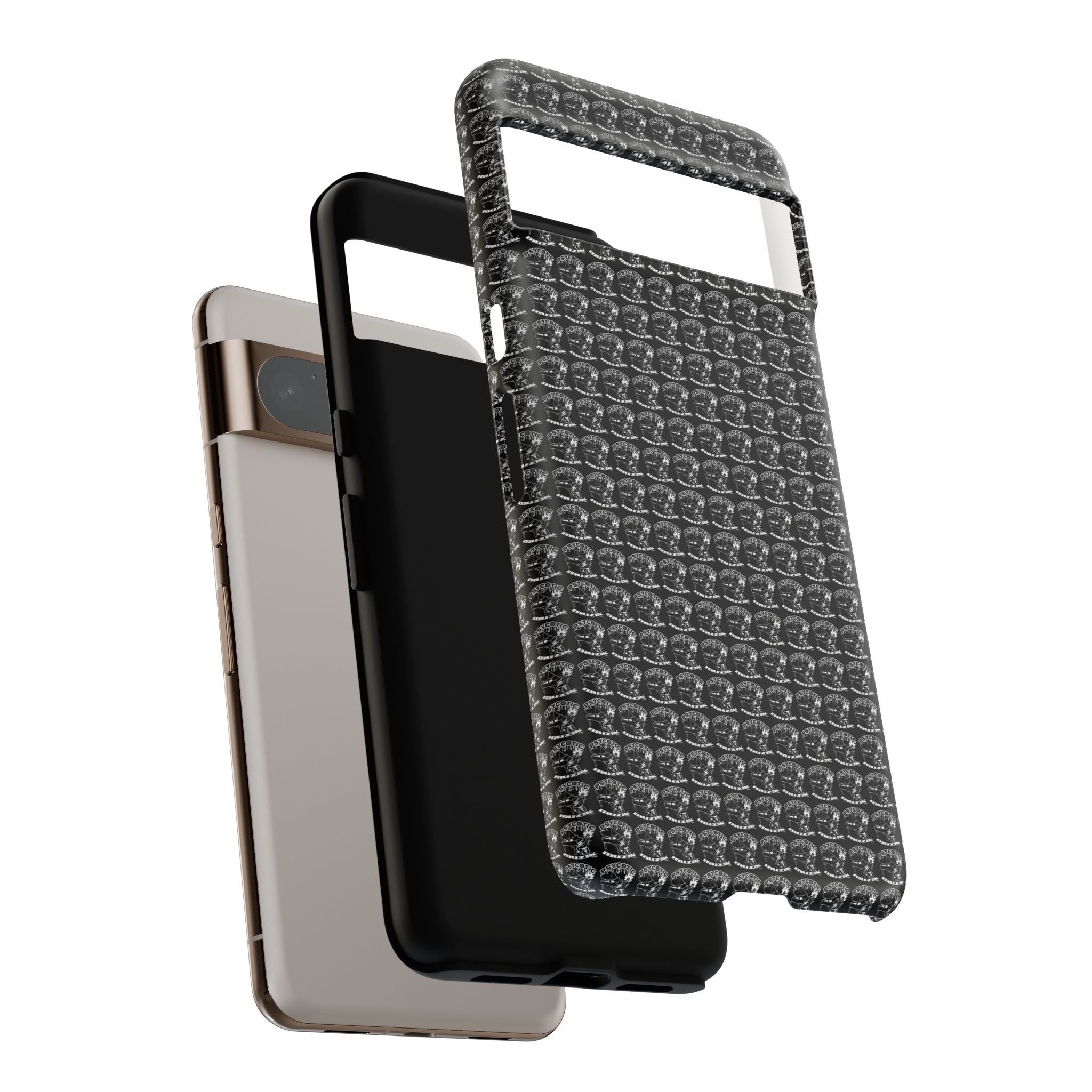 Black Carbon Fiber Texture Tough Phone Case — Rugged Drop Protection