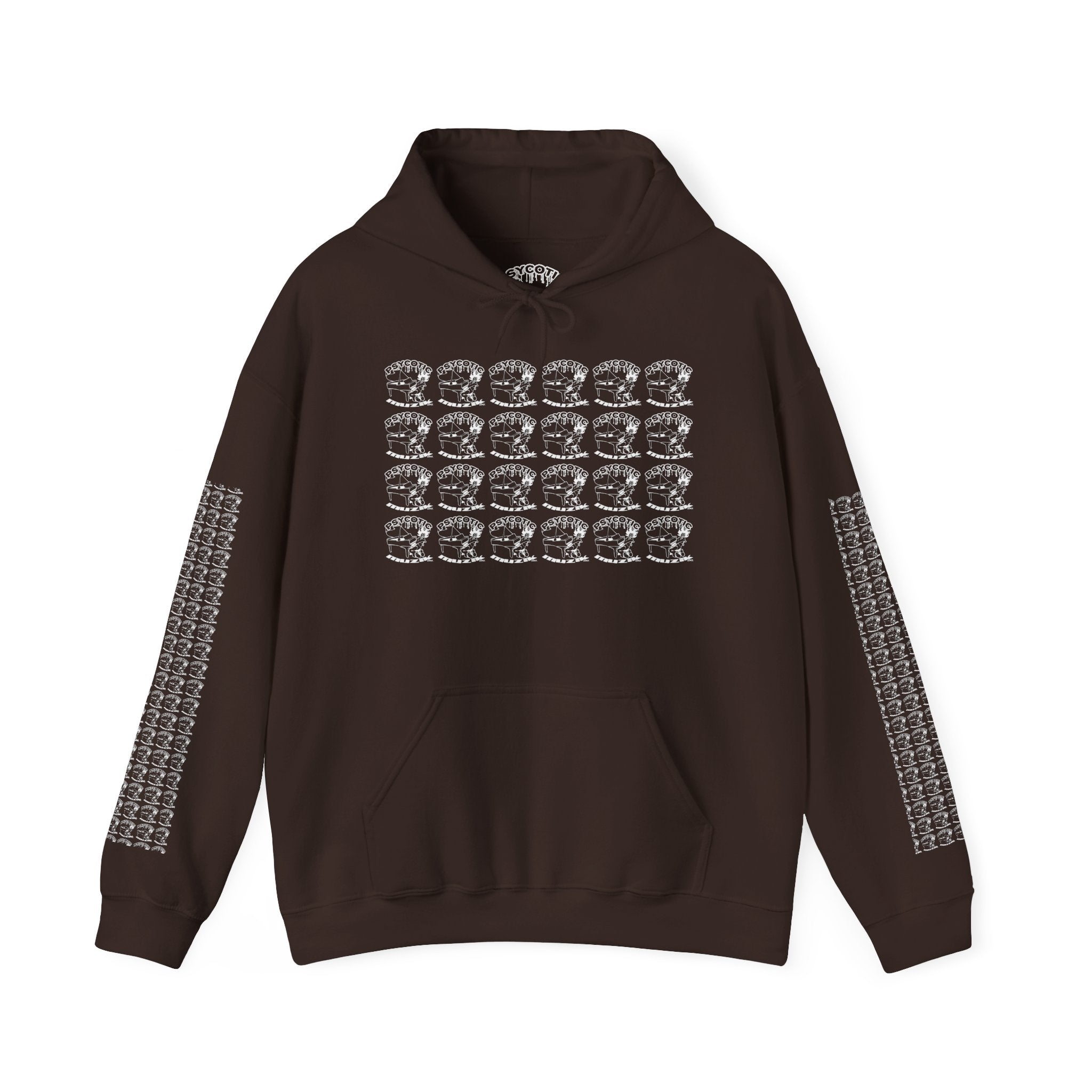 Hoodie — Repeating Skull Grid Graphic Pullover