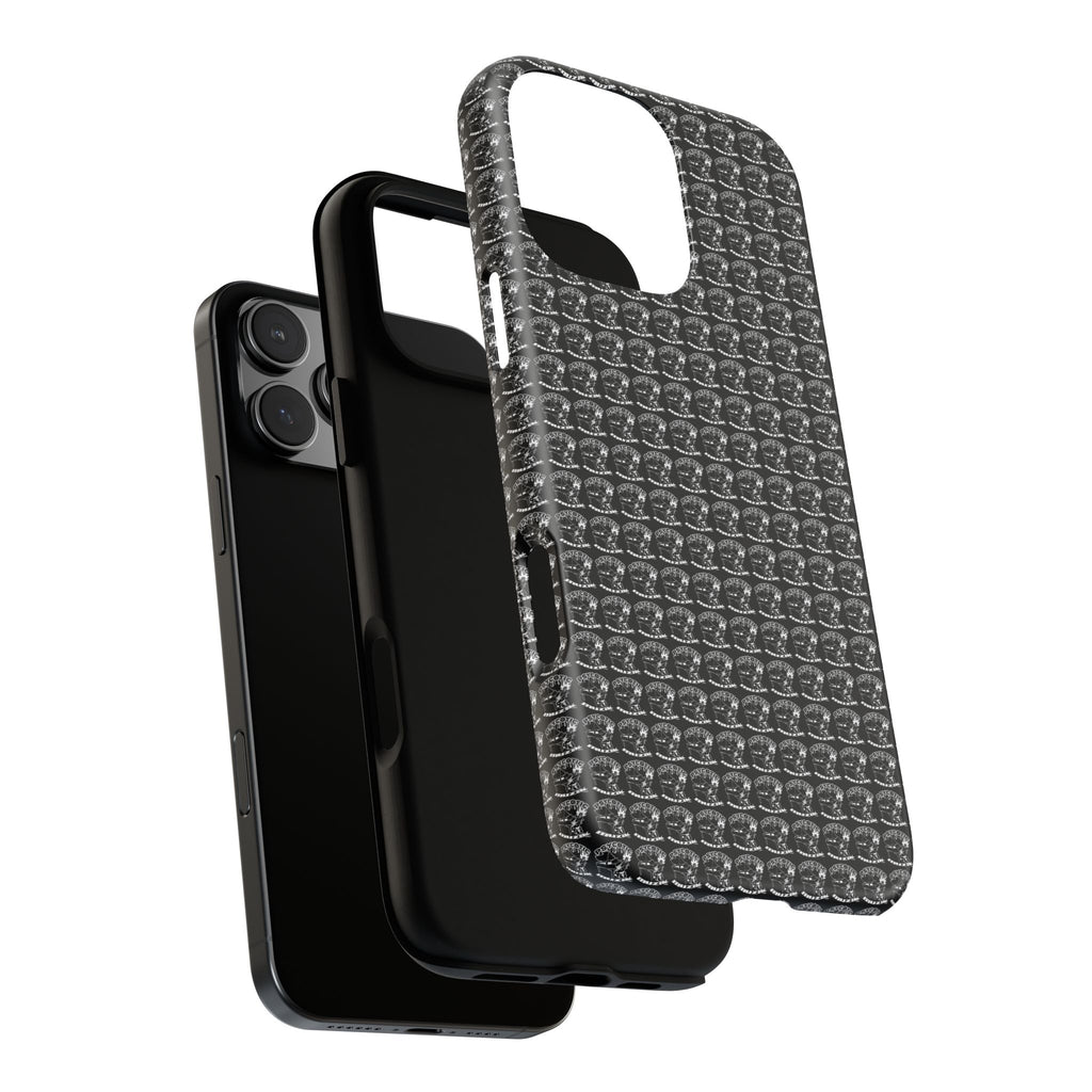Black Carbon Fiber Texture Tough Phone Case — Rugged Drop Protection