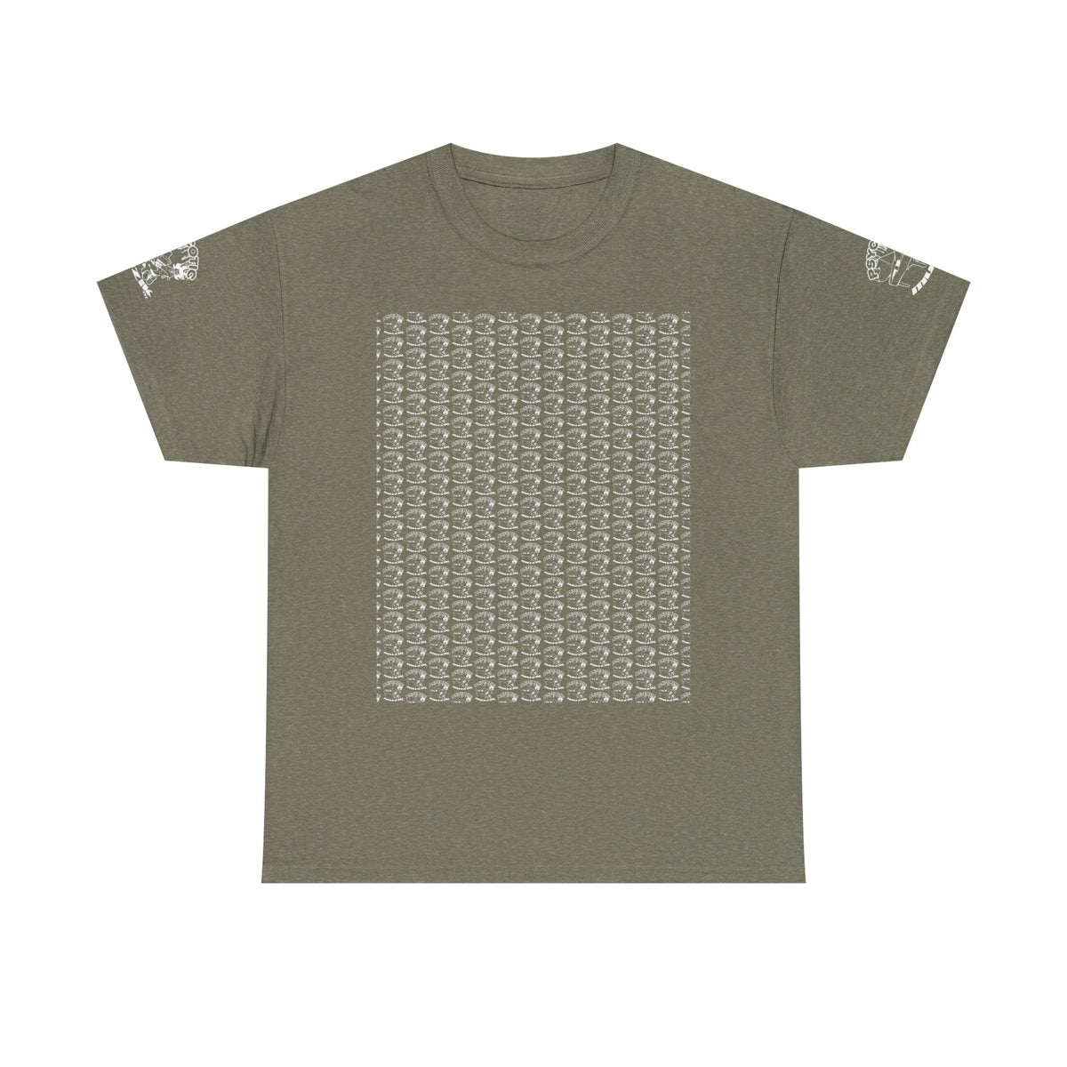Skull Repeat Pattern T-Shirt — Gothic Grunge Graphic Tee