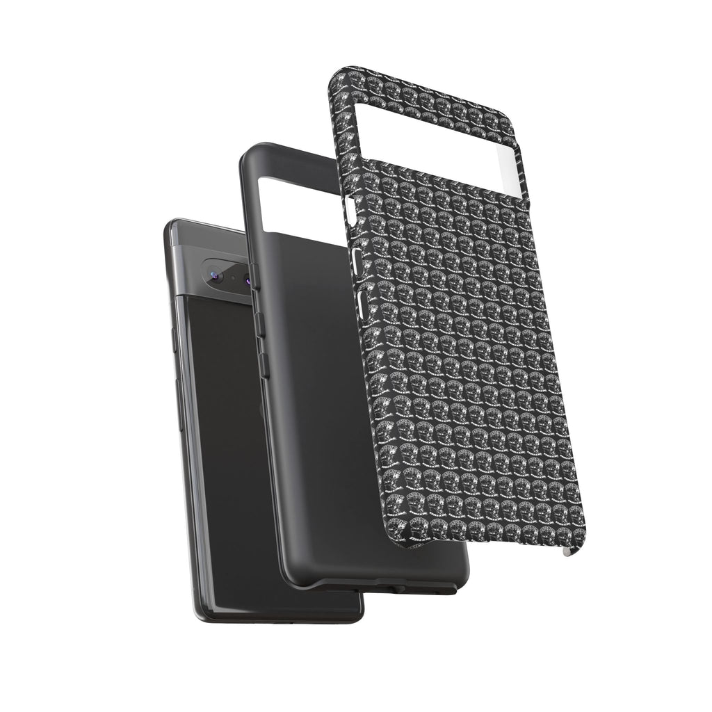 Black Carbon Fiber Texture Tough Phone Case — Rugged Drop Protection