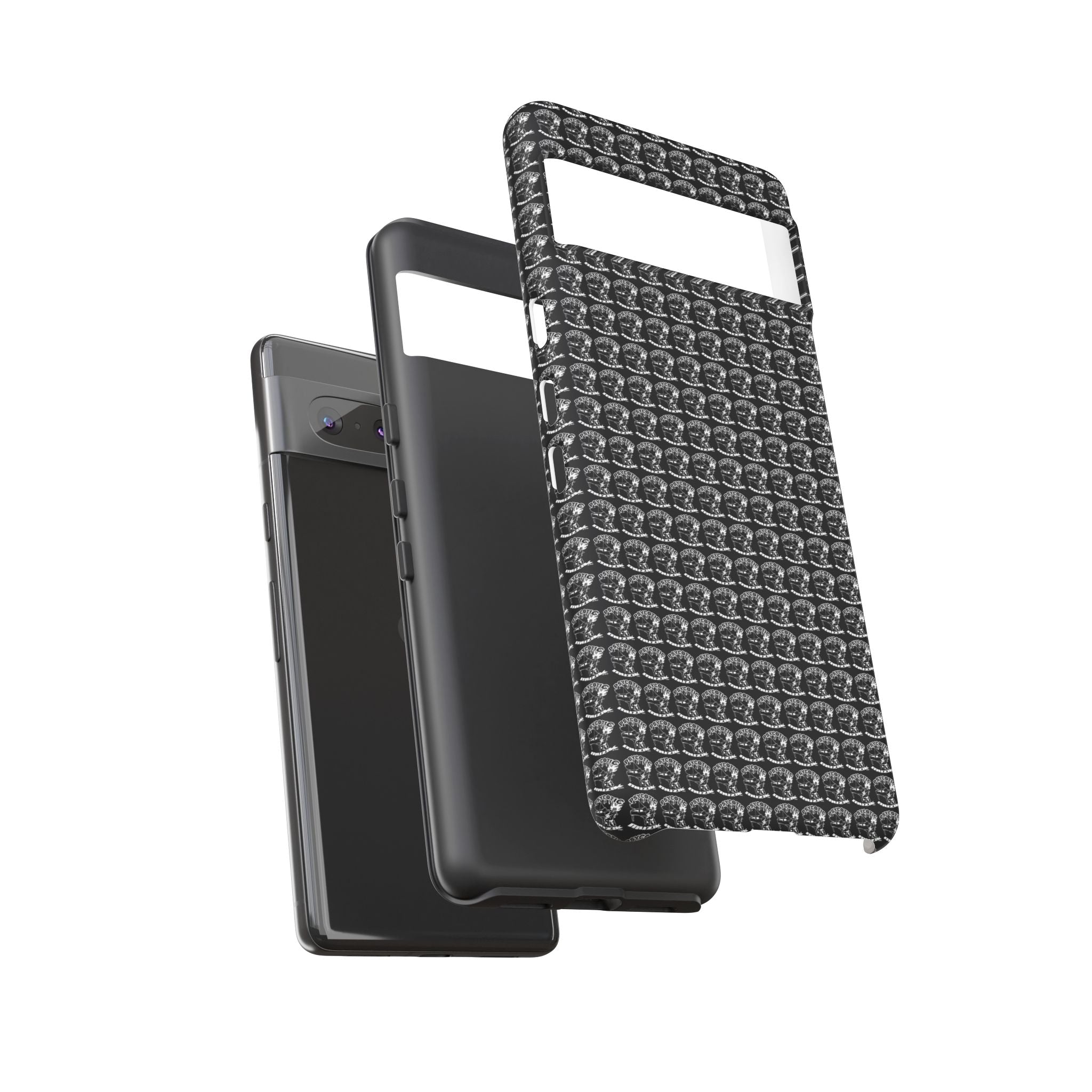 Black Carbon Fiber Texture Tough Phone Case — Rugged Drop Protection