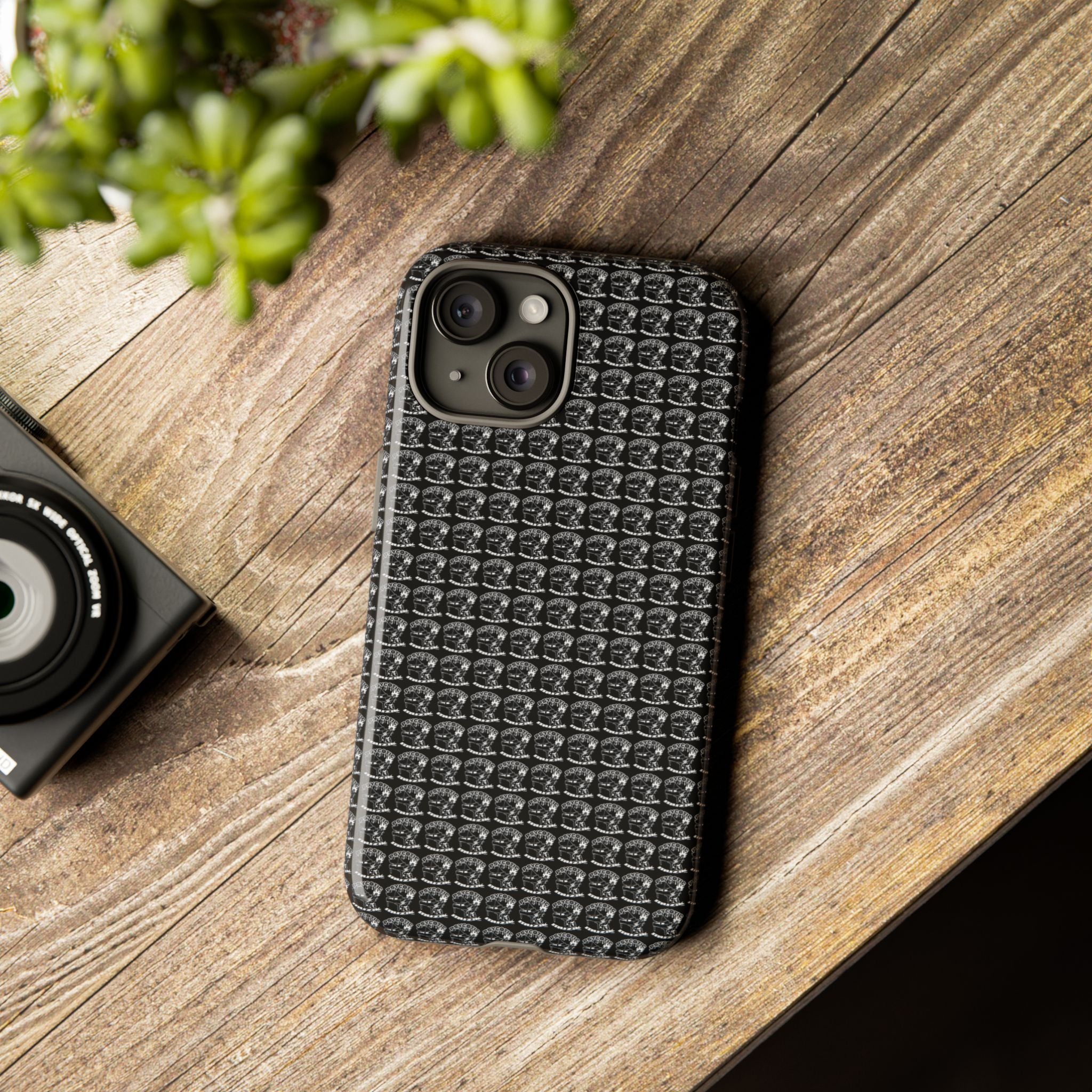 Black Carbon Fiber Texture Tough Phone Case — Rugged Drop Protection
