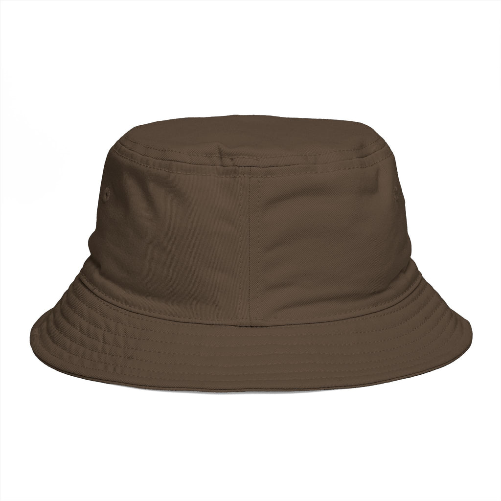Psycotic Drummer Brown Bucket Hat — Retro Rock Band Graphic Bucket Hat