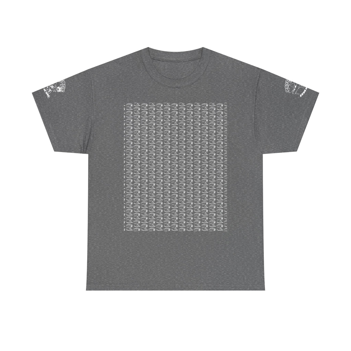 Skull Repeat Pattern T-Shirt — Gothic Grunge Graphic Tee