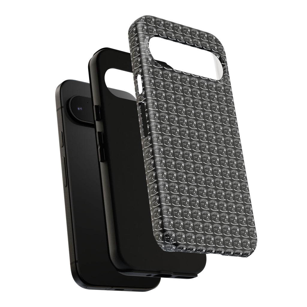 Black Carbon Fiber Texture Tough Phone Case — Rugged Drop Protection