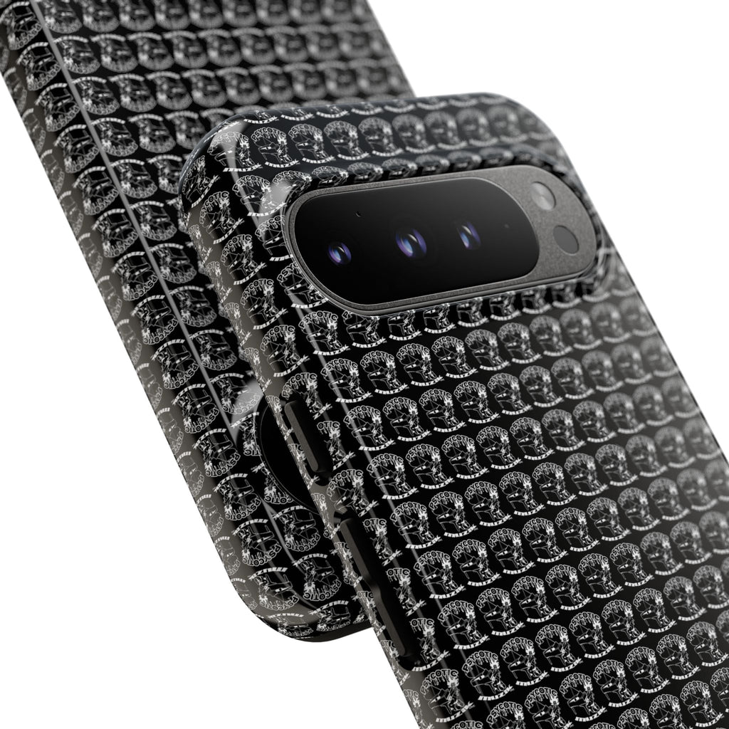 Black Carbon Fiber Texture Tough Phone Case — Rugged Drop Protection