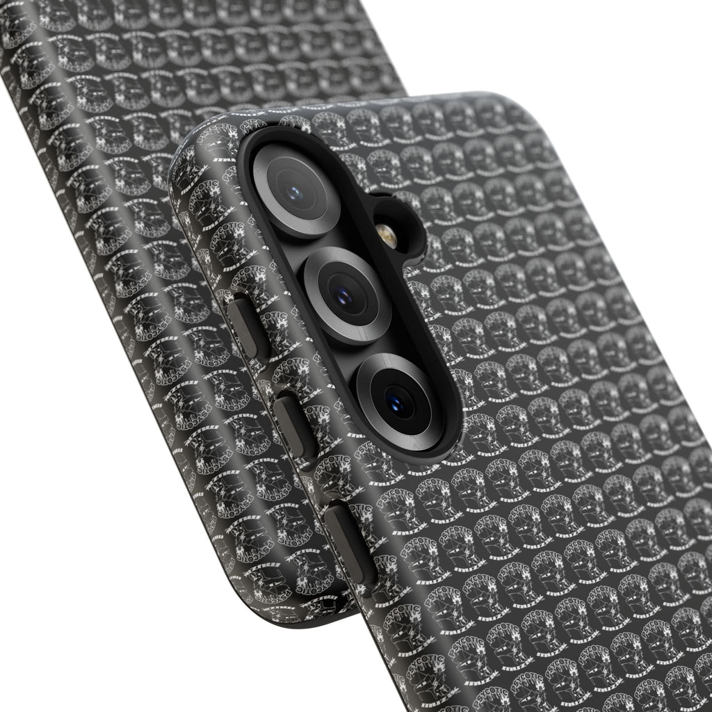 Black Carbon Fiber Texture Tough Phone Case — Rugged Drop Protection