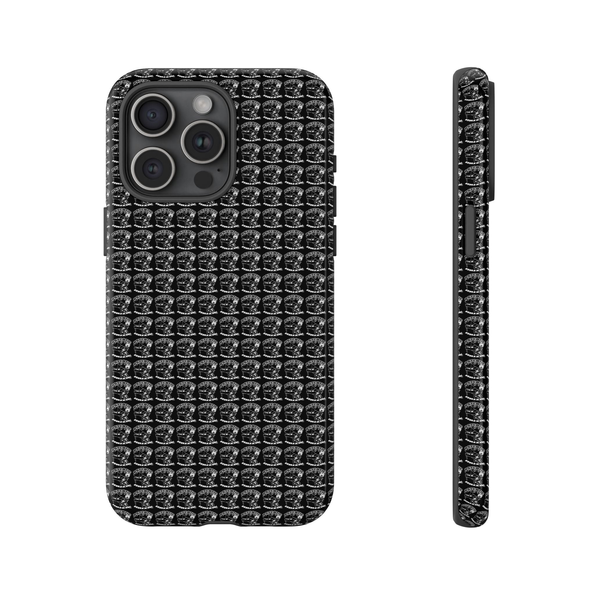 Black Carbon Fiber Texture Tough Phone Case — Rugged Drop Protection