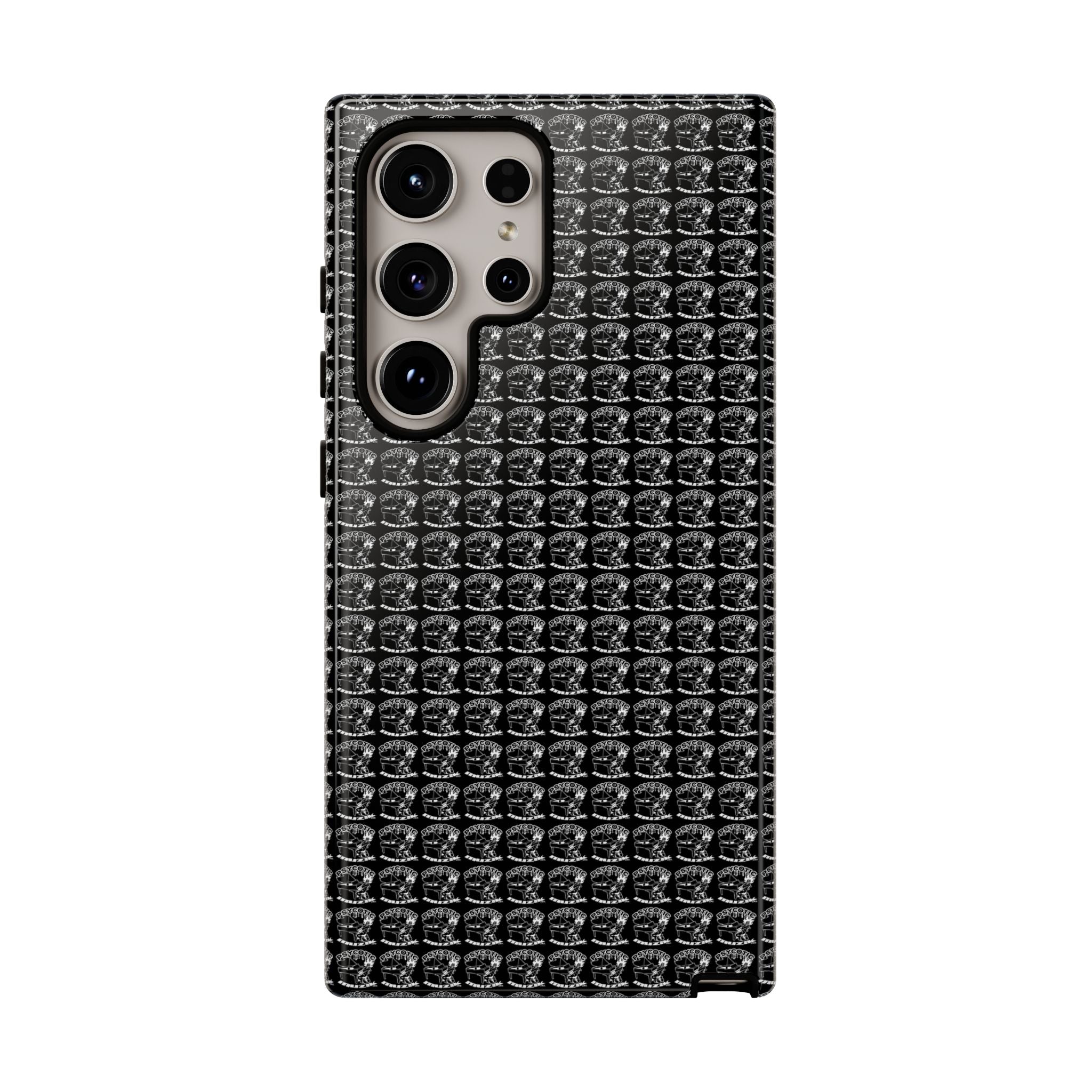 Black Carbon Fiber Texture Tough Phone Case — Rugged Drop Protection