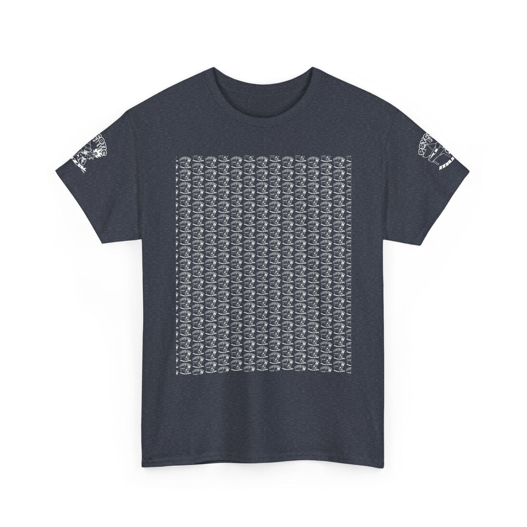 Skull Repeat Pattern T-Shirt — Gothic Grunge Graphic Tee