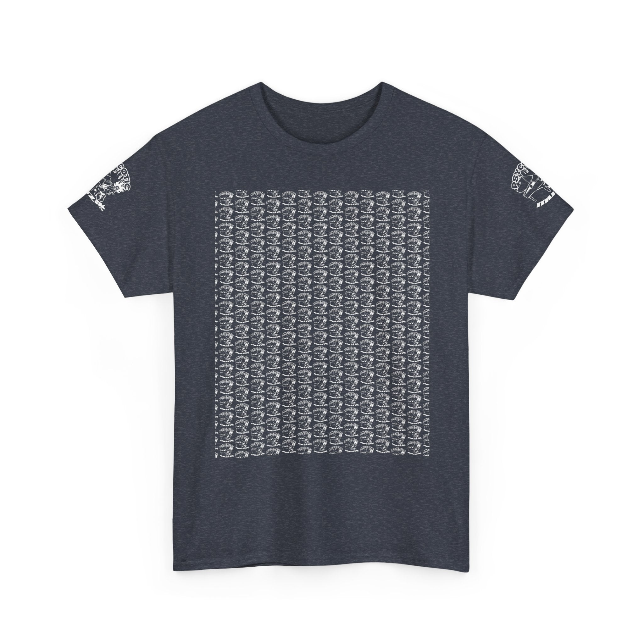Skull Repeat Pattern T-Shirt — Gothic Grunge Graphic Tee