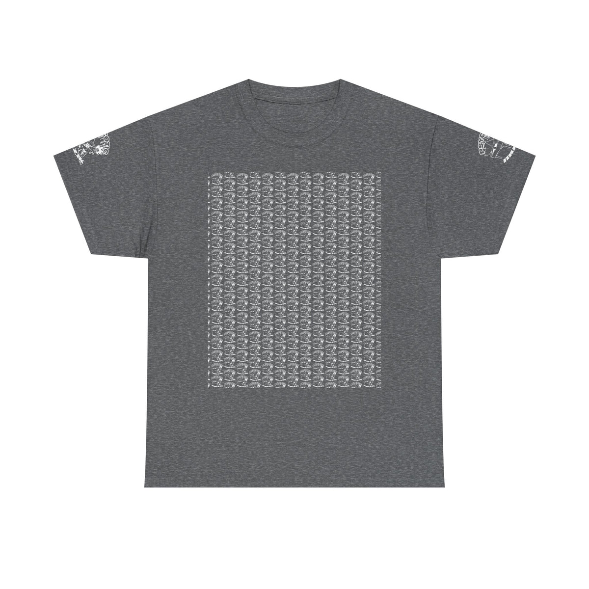 Skull Repeat Pattern T-Shirt — Gothic Grunge Graphic Tee