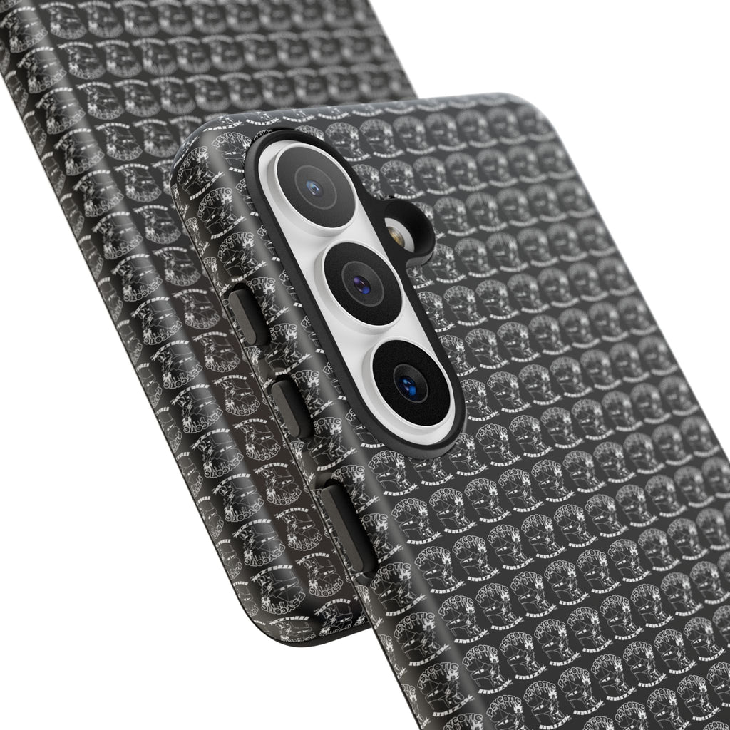 Black Carbon Fiber Texture Tough Phone Case — Rugged Drop Protection