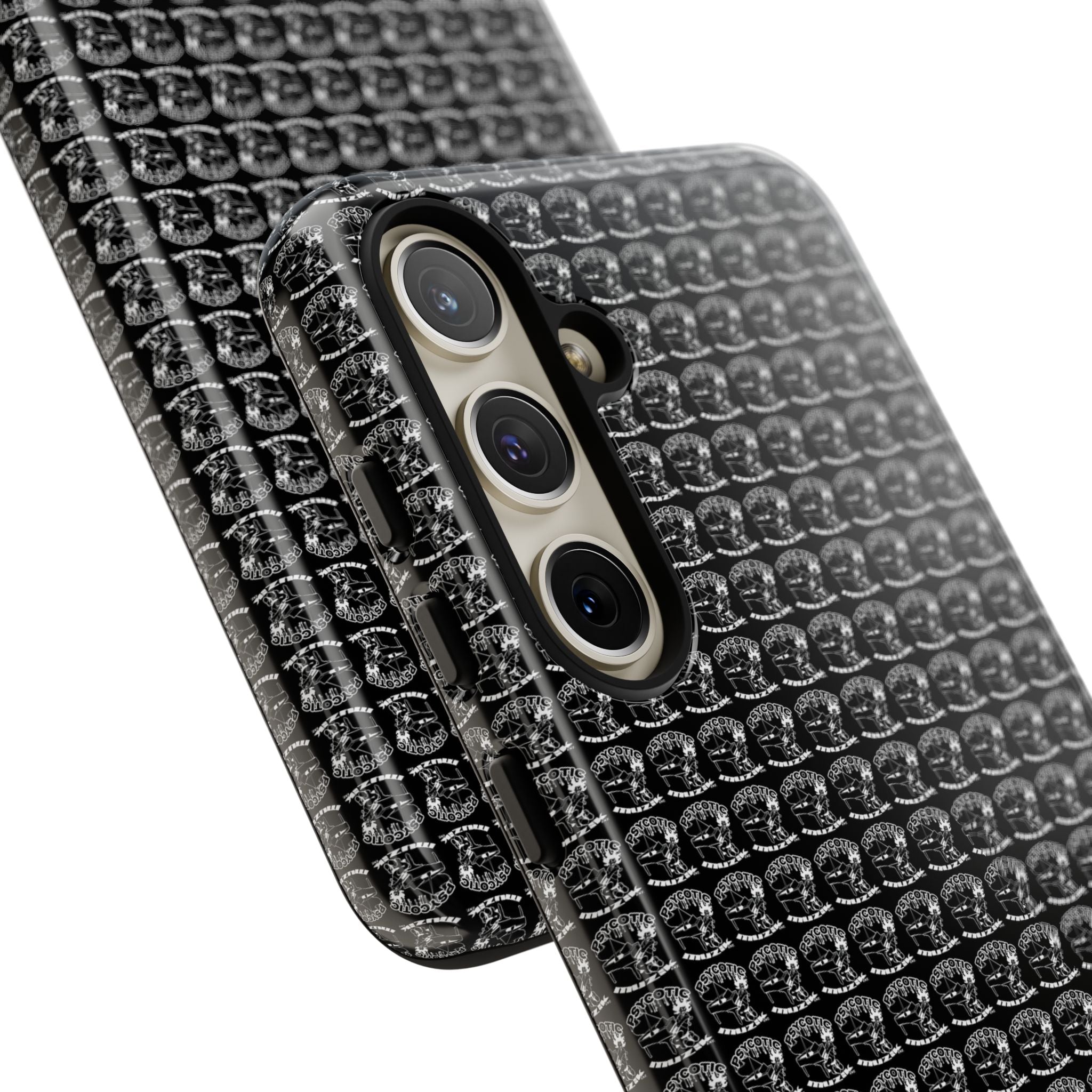 Black Carbon Fiber Texture Tough Phone Case — Rugged Drop Protection