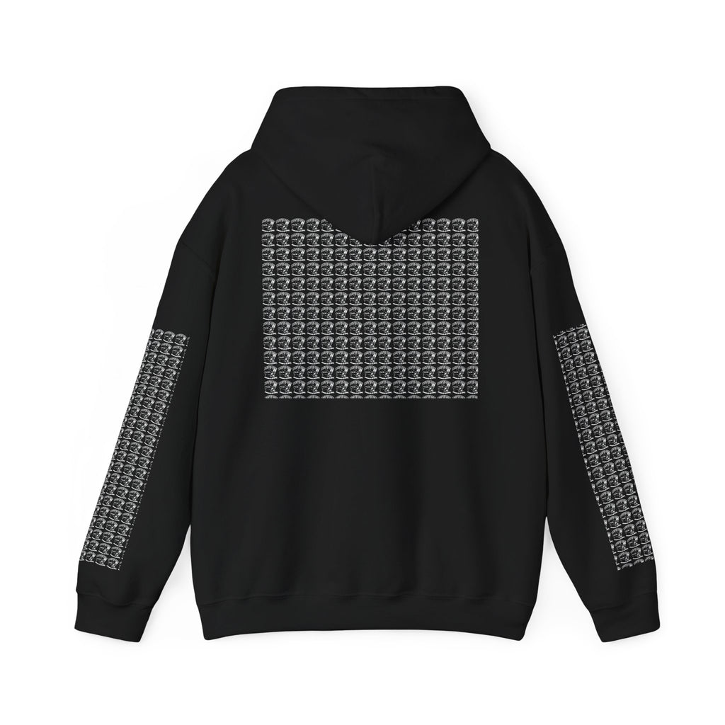 Hoodie — Repeating Skull Grid Graphic Pullover