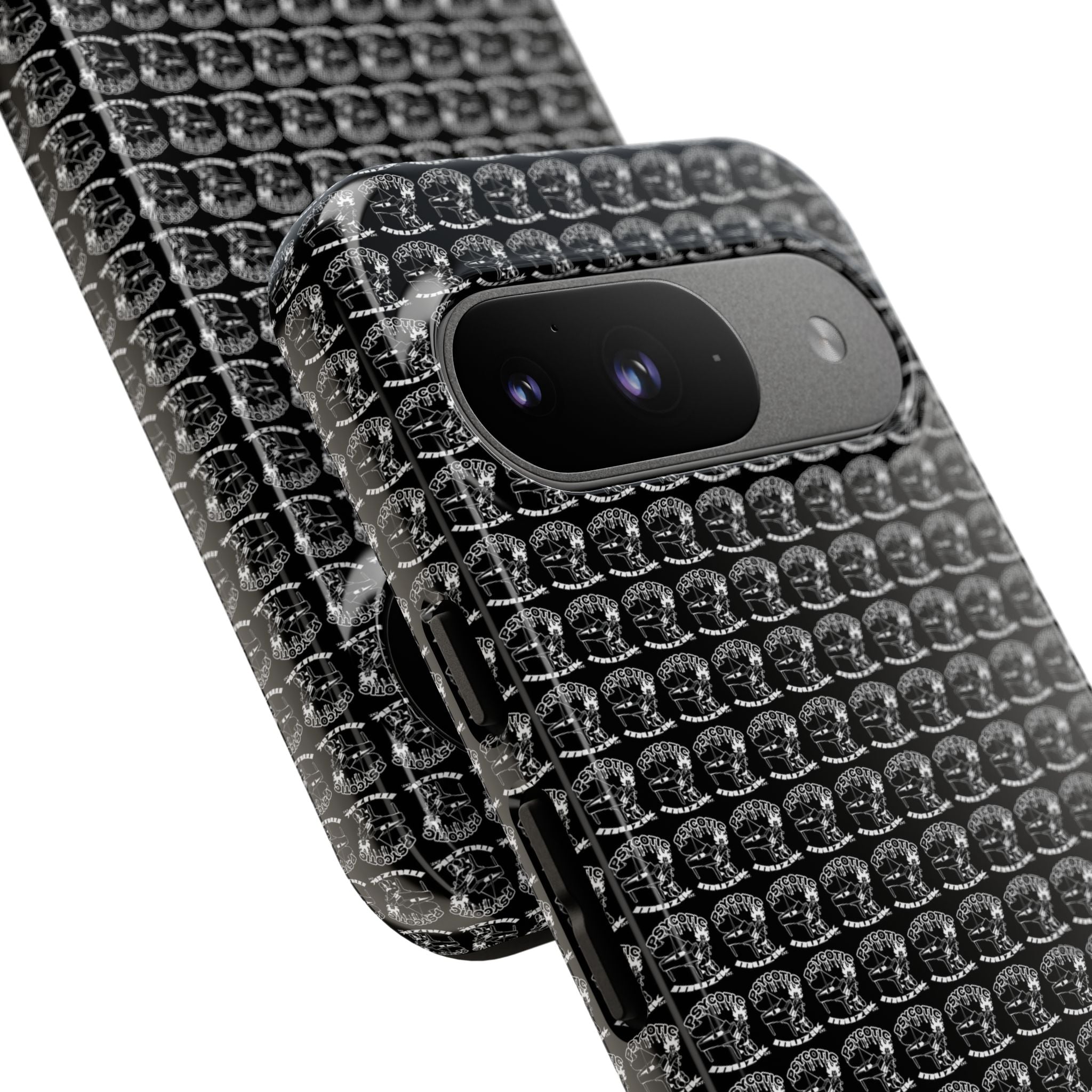 Black Carbon Fiber Texture Tough Phone Case — Rugged Drop Protection