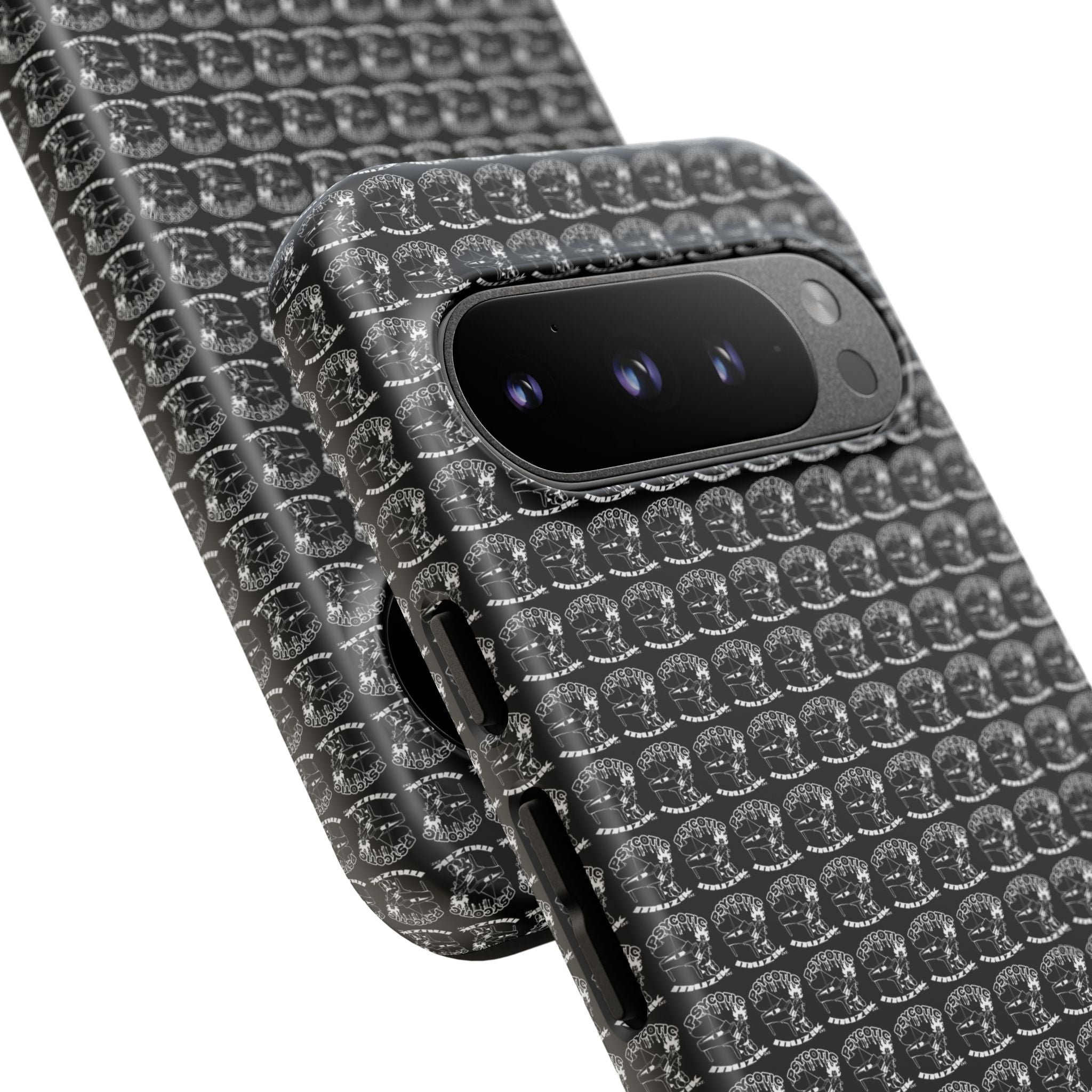 Black Carbon Fiber Texture Tough Phone Case — Rugged Drop Protection