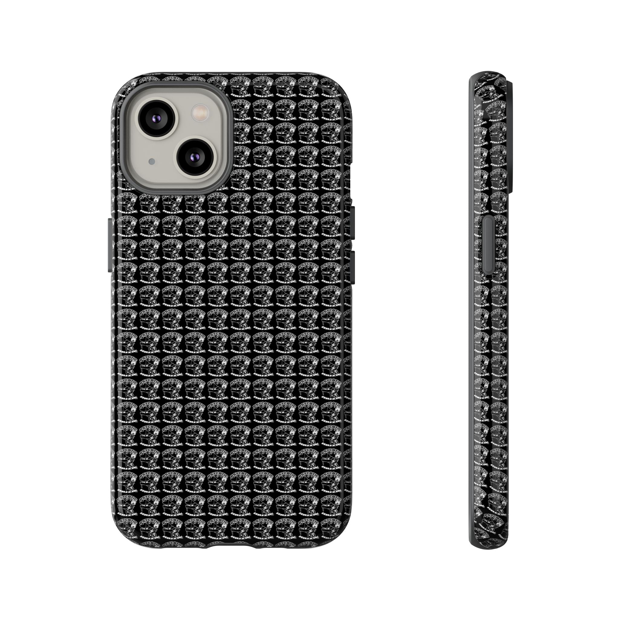 Black Carbon Fiber Texture Tough Phone Case — Rugged Drop Protection