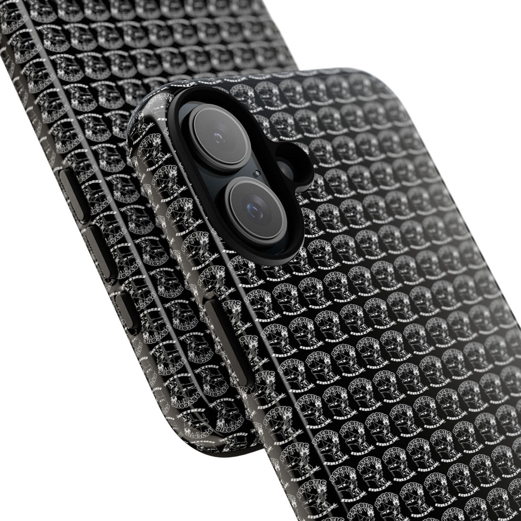 Black Carbon Fiber Texture Tough Phone Case — Rugged Drop Protection