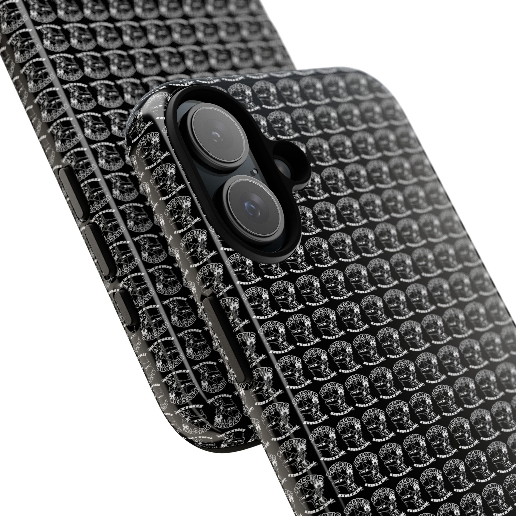 Black Carbon Fiber Texture Tough Phone Case — Rugged Drop Protection