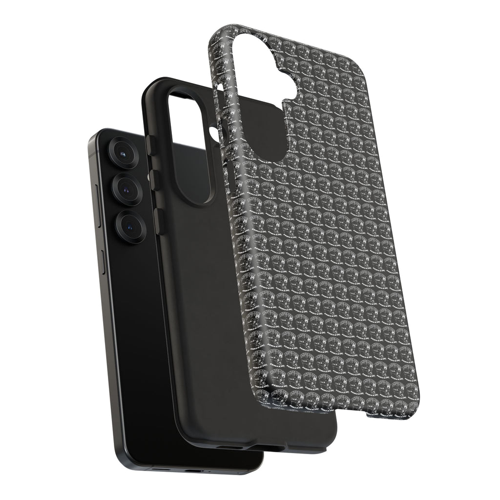 Black Carbon Fiber Texture Tough Phone Case — Rugged Drop Protection