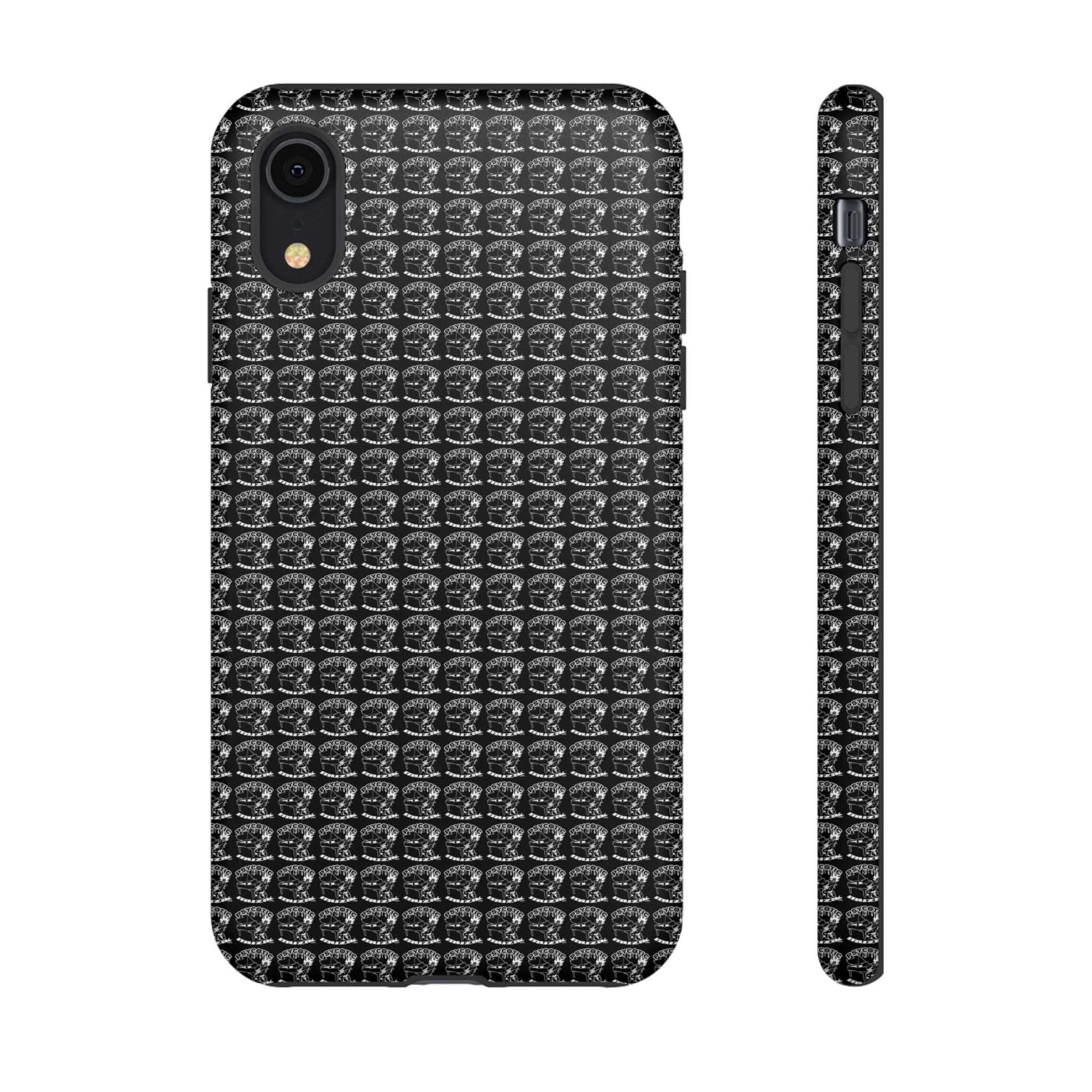 Black Carbon Fiber Texture Tough Phone Case — Rugged Drop Protection