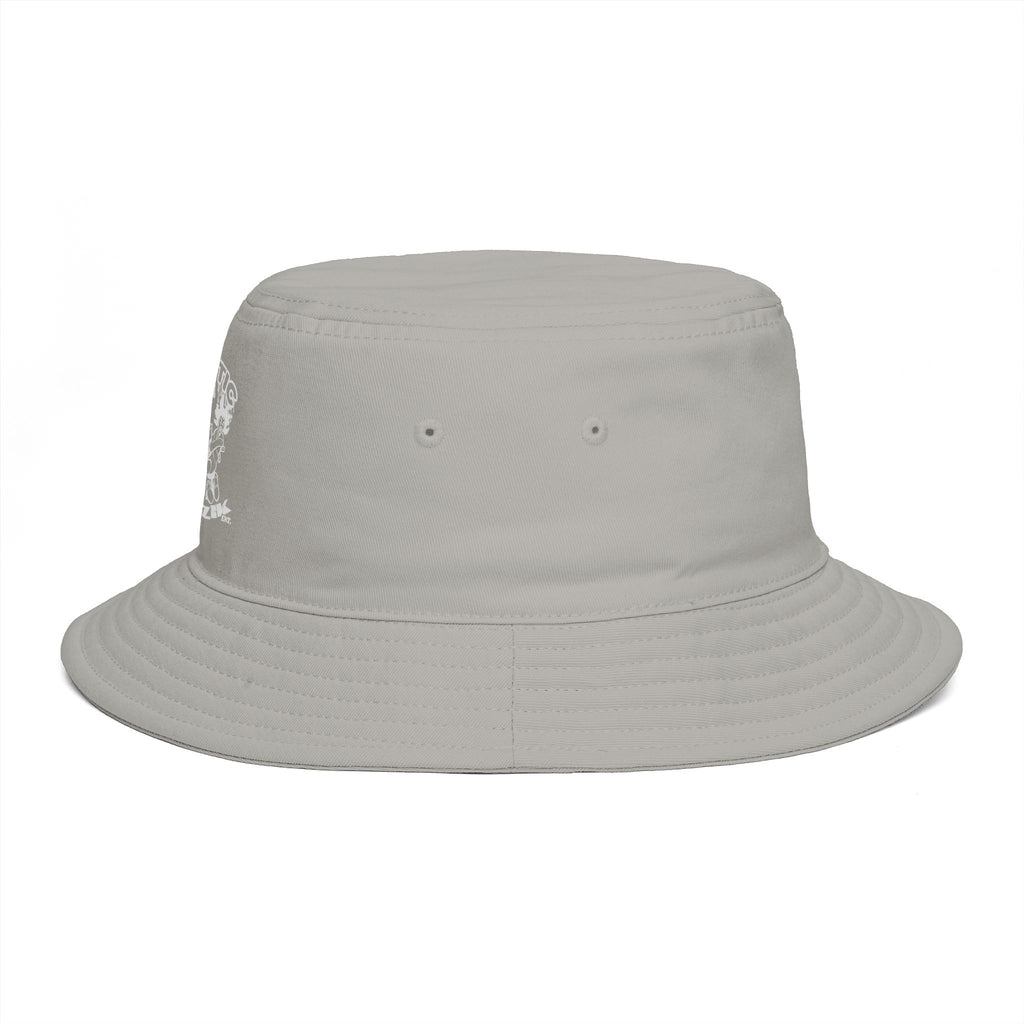 Psycotic Drummer Brown Bucket Hat — Retro Rock Band Graphic Bucket Hat