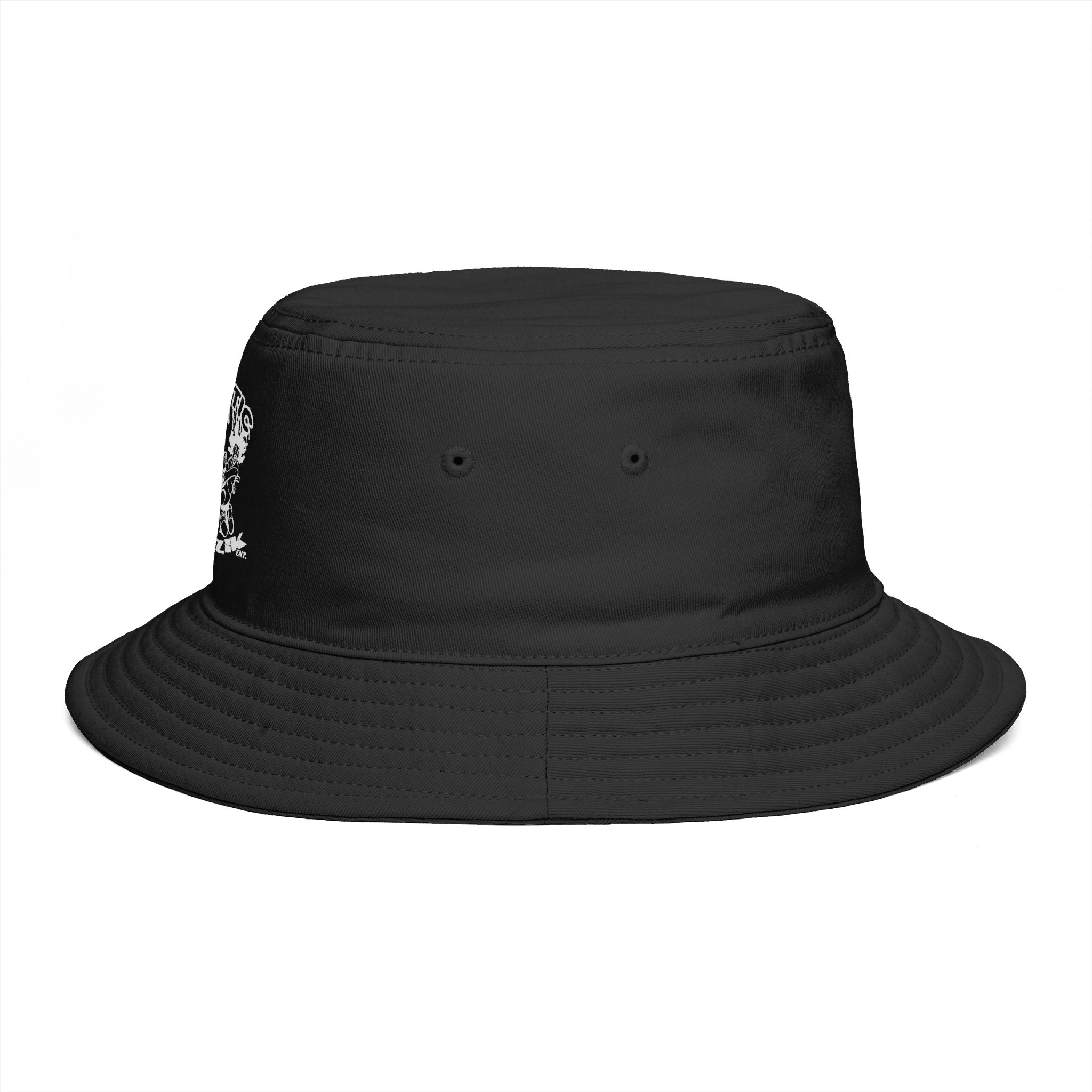 Psycotic Drummer Brown Bucket Hat — Retro Rock Band Graphic Bucket Hat