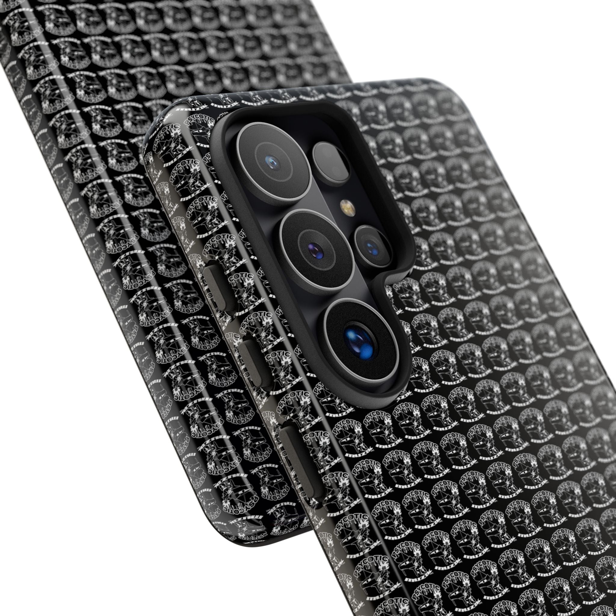 Black Carbon Fiber Texture Tough Phone Case — Rugged Drop Protection