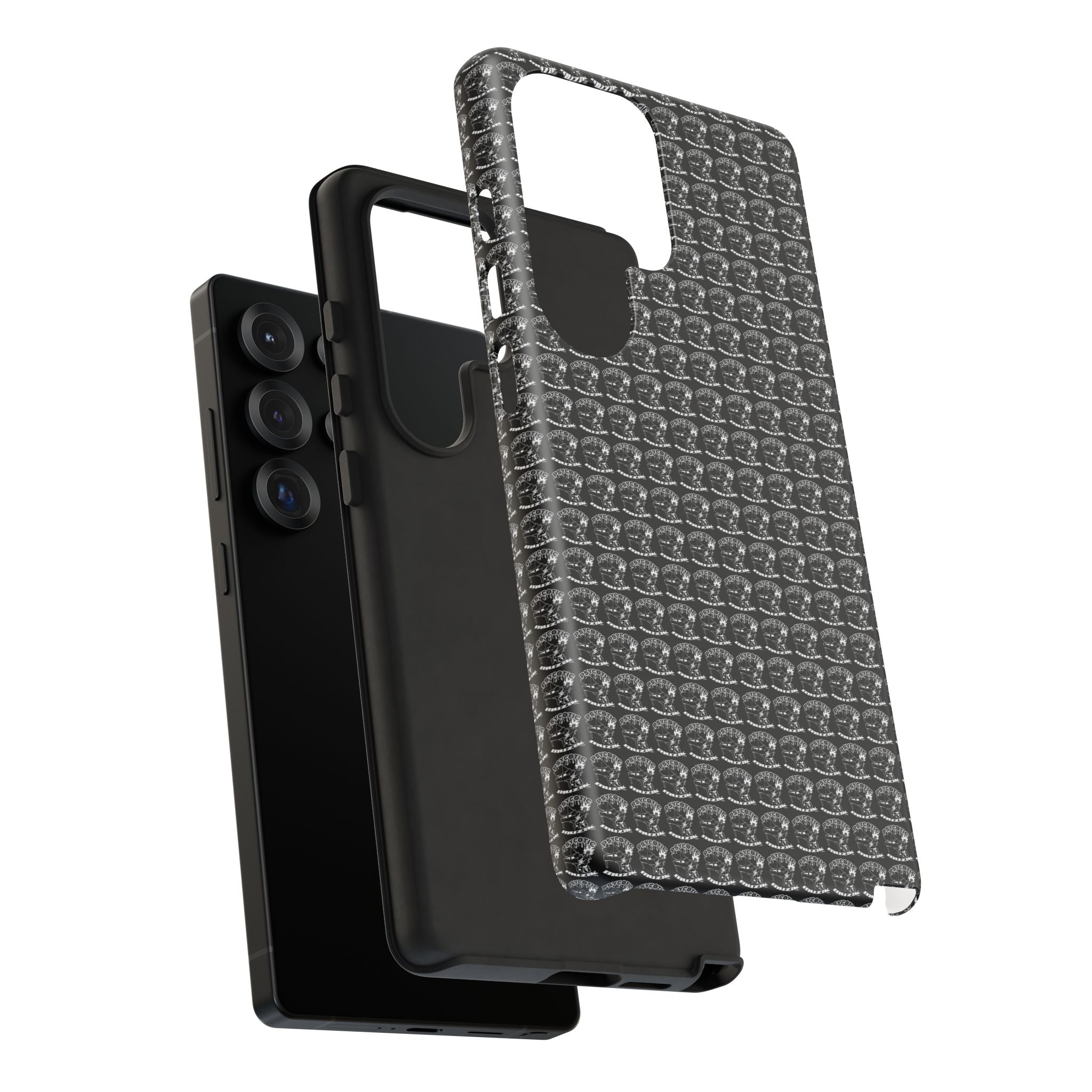Black Carbon Fiber Texture Tough Phone Case — Rugged Drop Protection