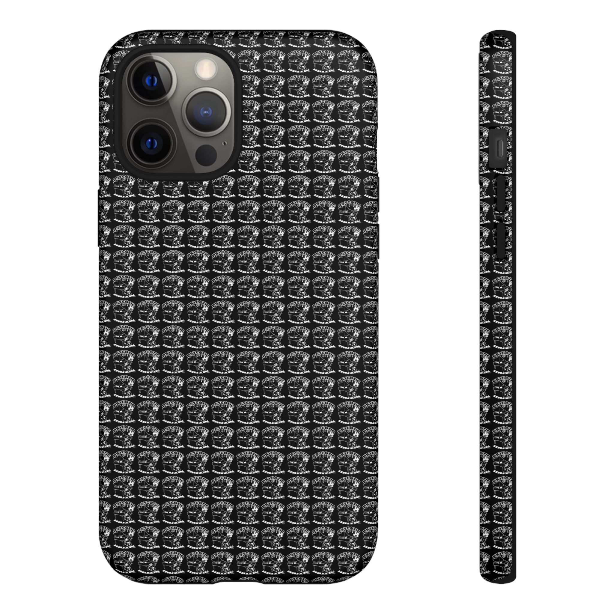 Black Carbon Fiber Texture Tough Phone Case — Rugged Drop Protection