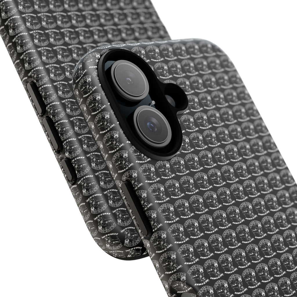 Black Carbon Fiber Texture Tough Phone Case — Rugged Drop Protection