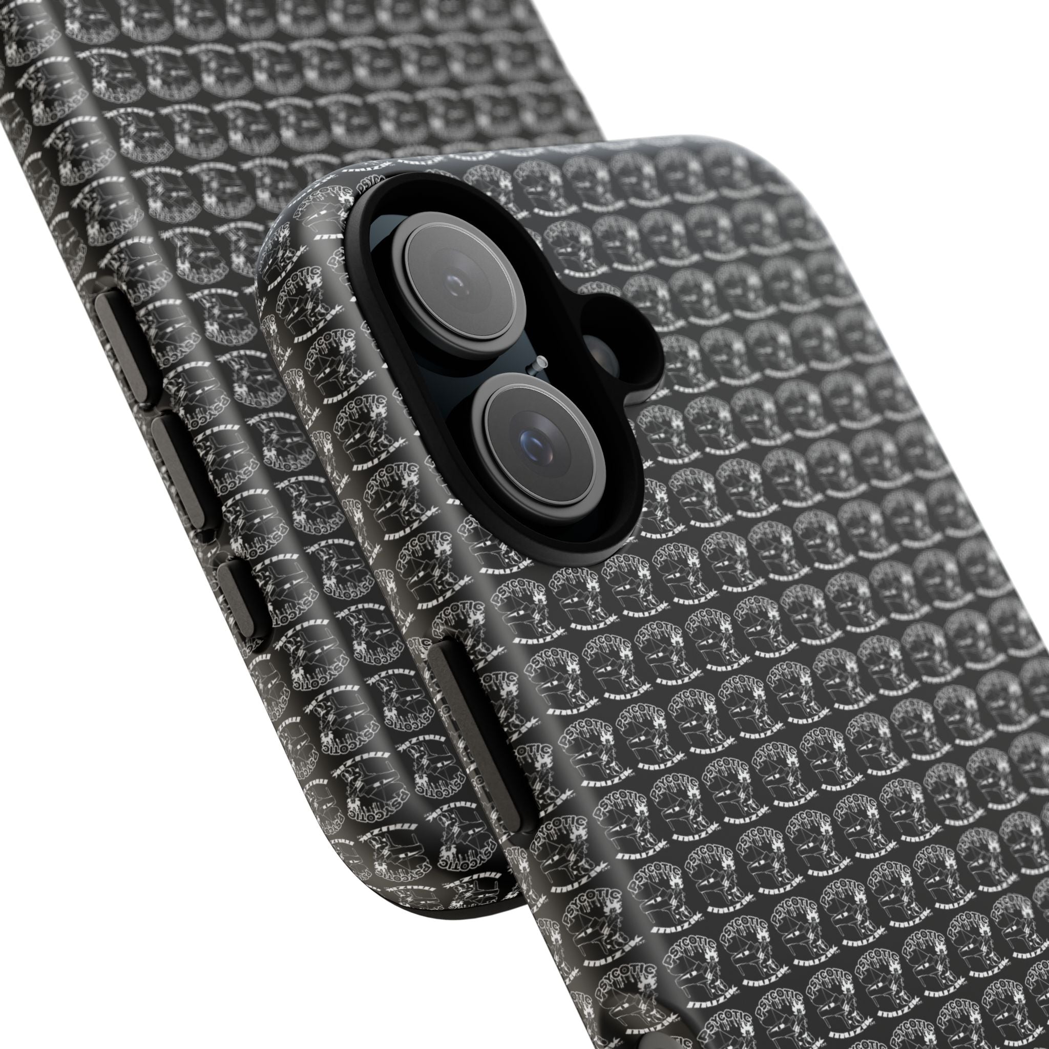 Black Carbon Fiber Texture Tough Phone Case — Rugged Drop Protection
