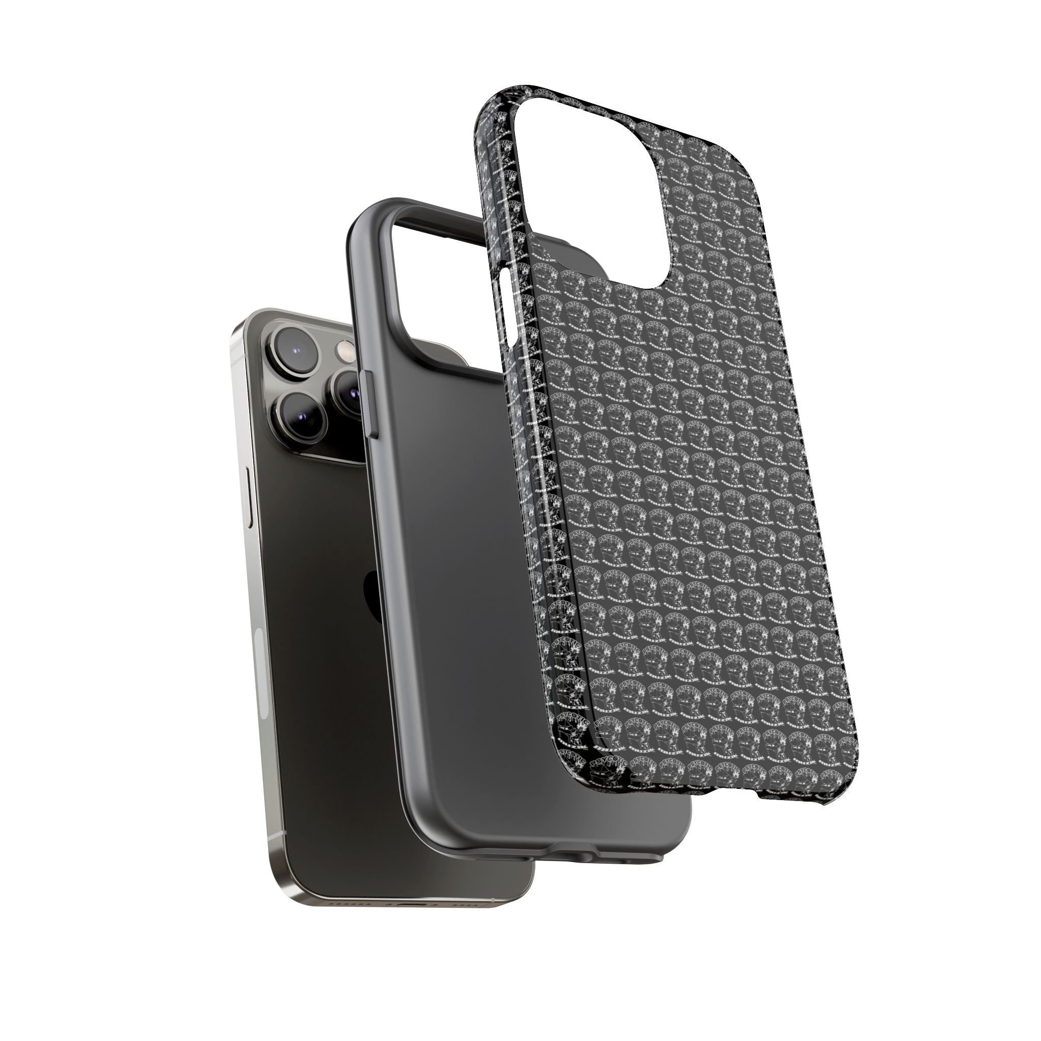 Black Carbon Fiber Texture Tough Phone Case — Rugged Drop Protection