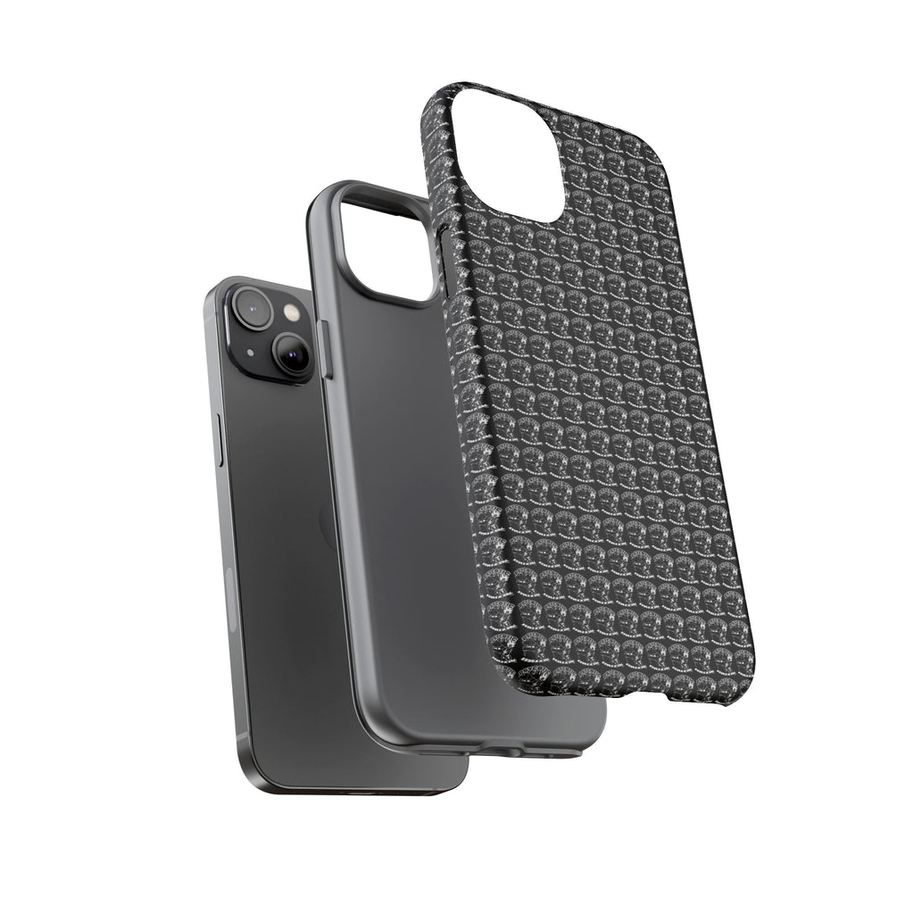 Black Carbon Fiber Texture Tough Phone Case — Rugged Drop Protection
