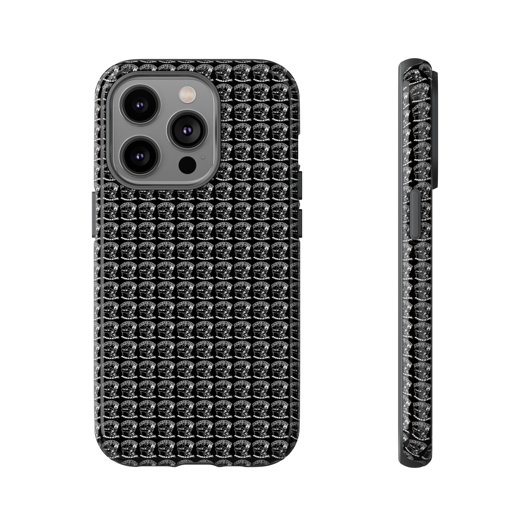 Black Carbon Fiber Texture Tough Phone Case — Rugged Drop Protection