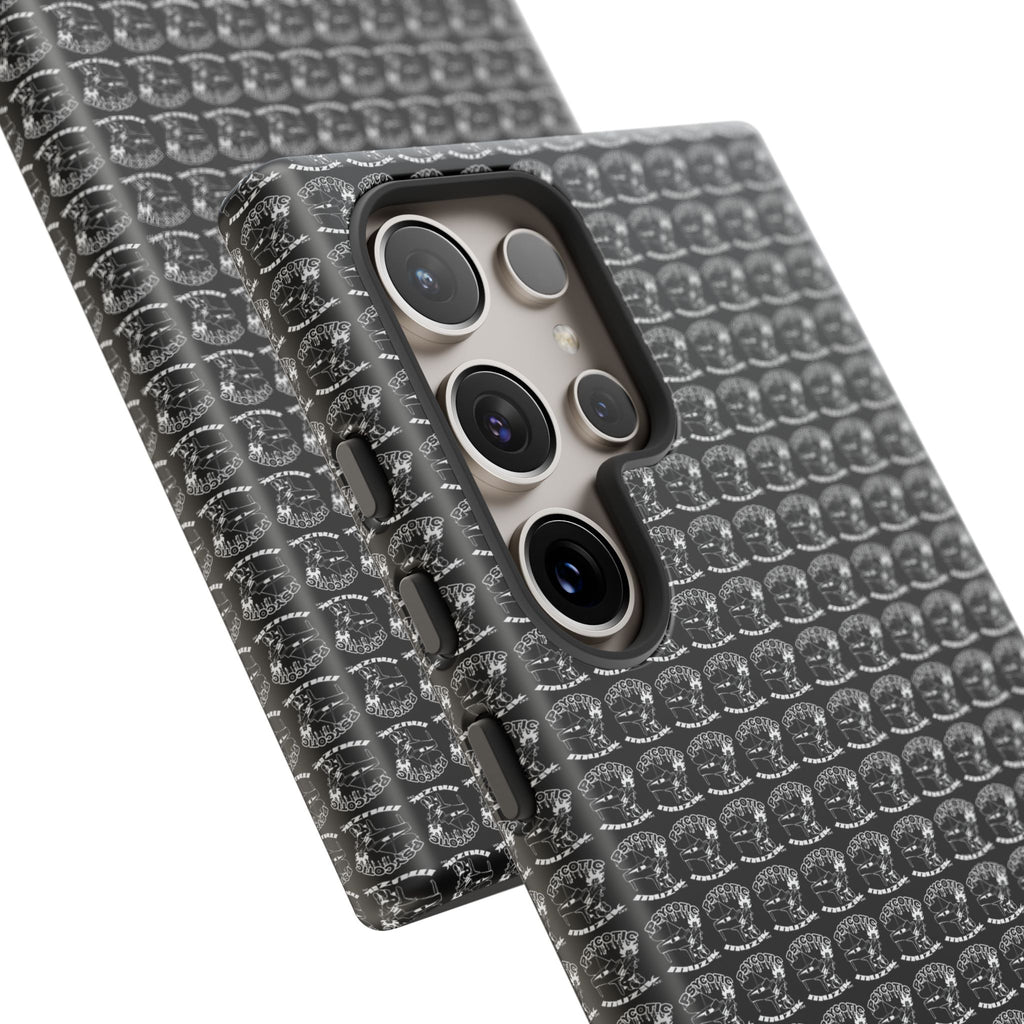 Black Carbon Fiber Texture Tough Phone Case — Rugged Drop Protection