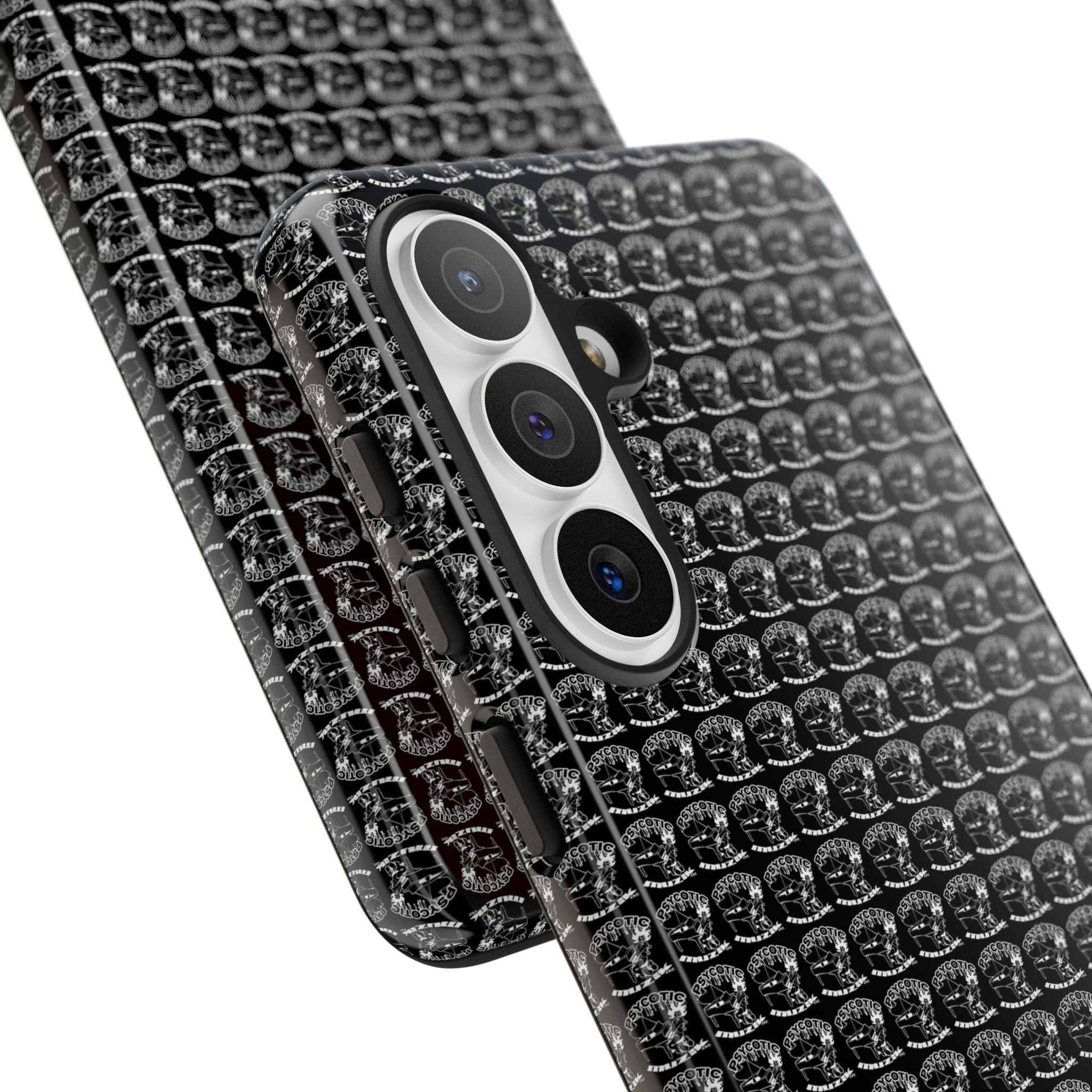 Black Carbon Fiber Texture Tough Phone Case — Rugged Drop Protection