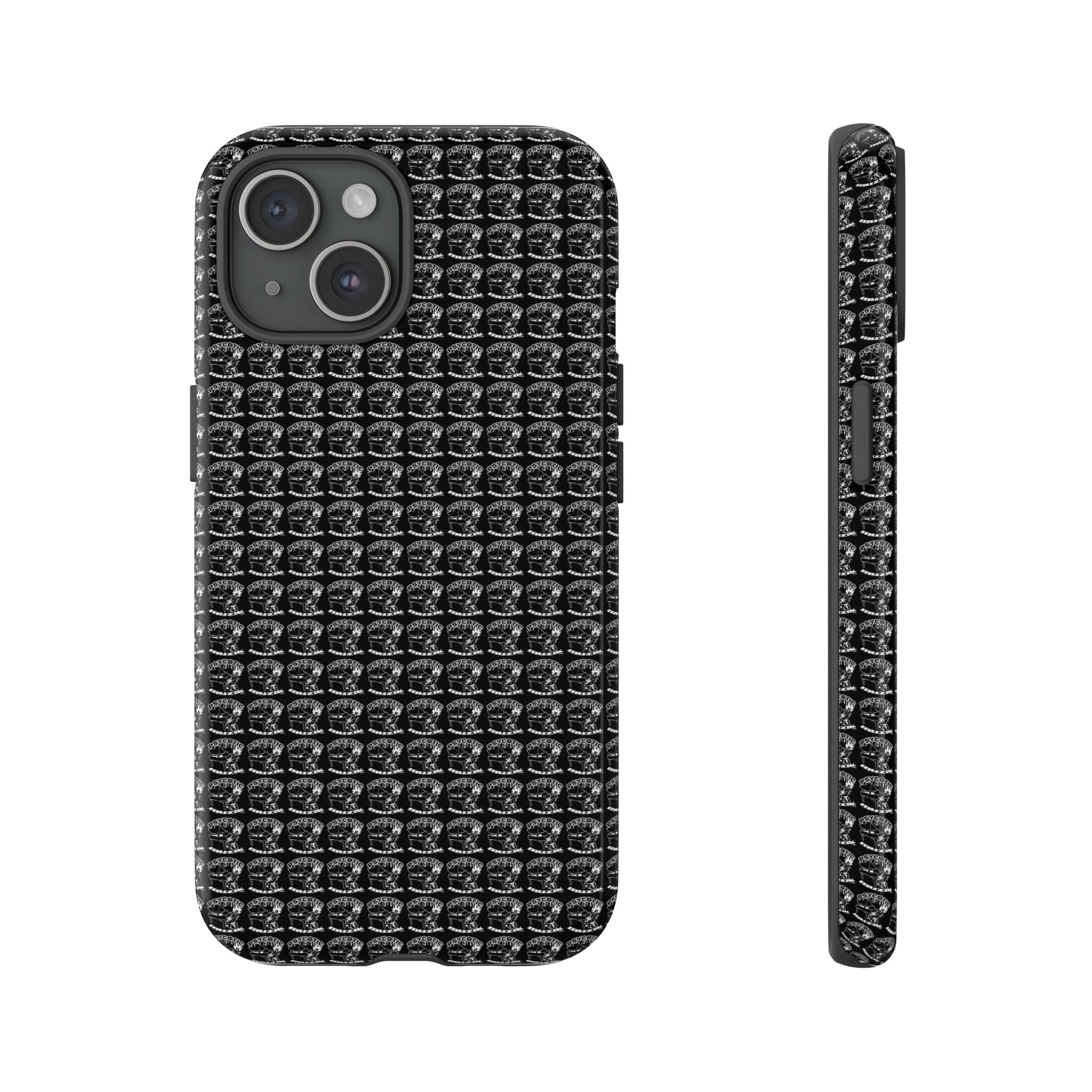 Black Carbon Fiber Texture Tough Phone Case — Rugged Drop Protection