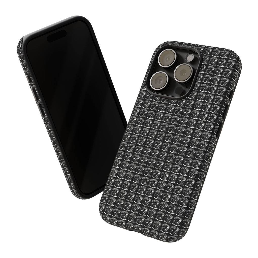 Black Carbon Fiber Texture Tough Phone Case — Rugged Drop Protection