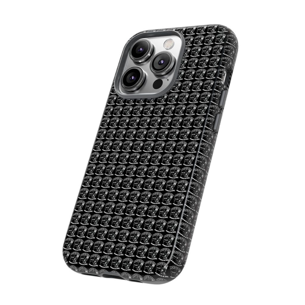 Black Carbon Fiber Texture Tough Phone Case — Rugged Drop Protection