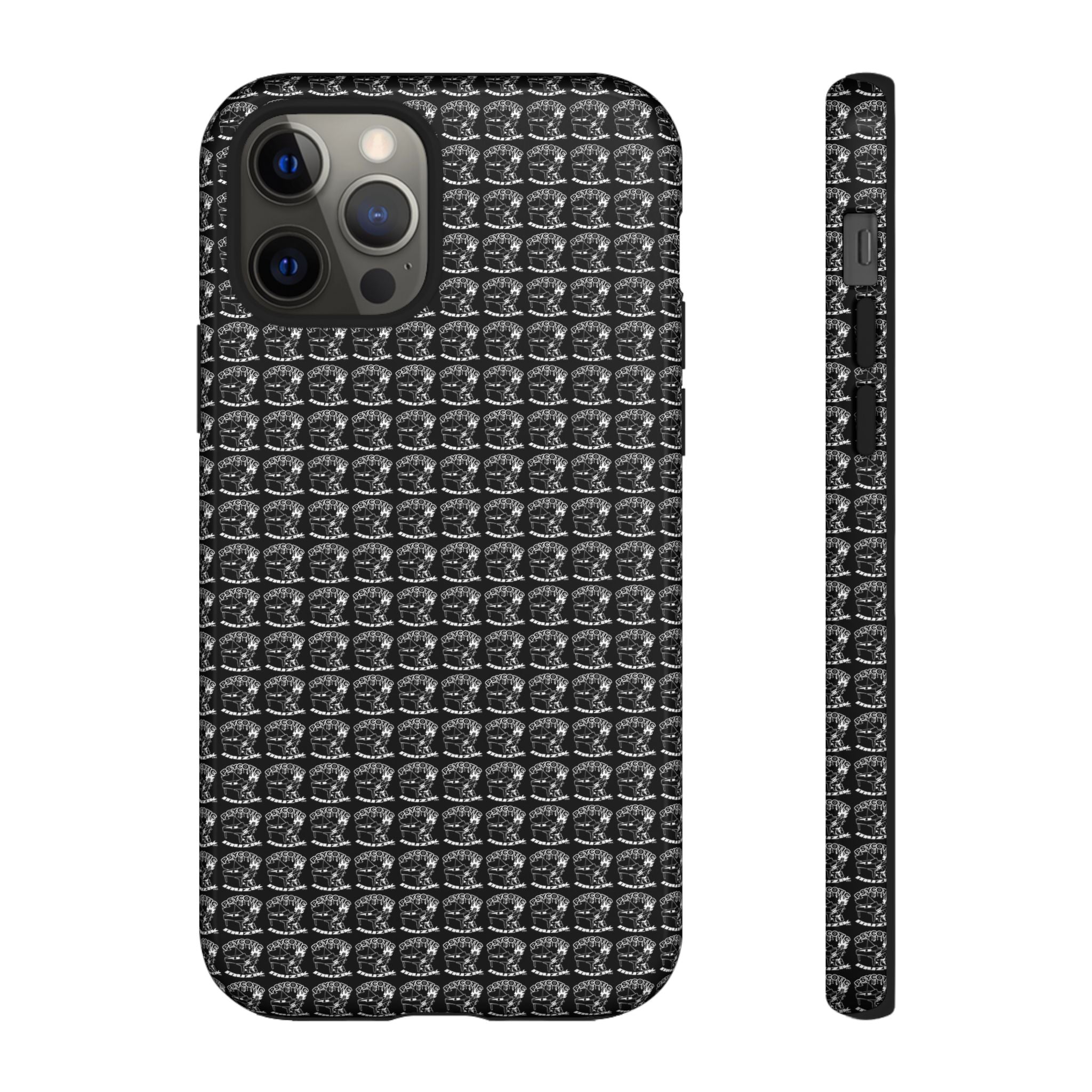 Black Carbon Fiber Texture Tough Phone Case — Rugged Drop Protection