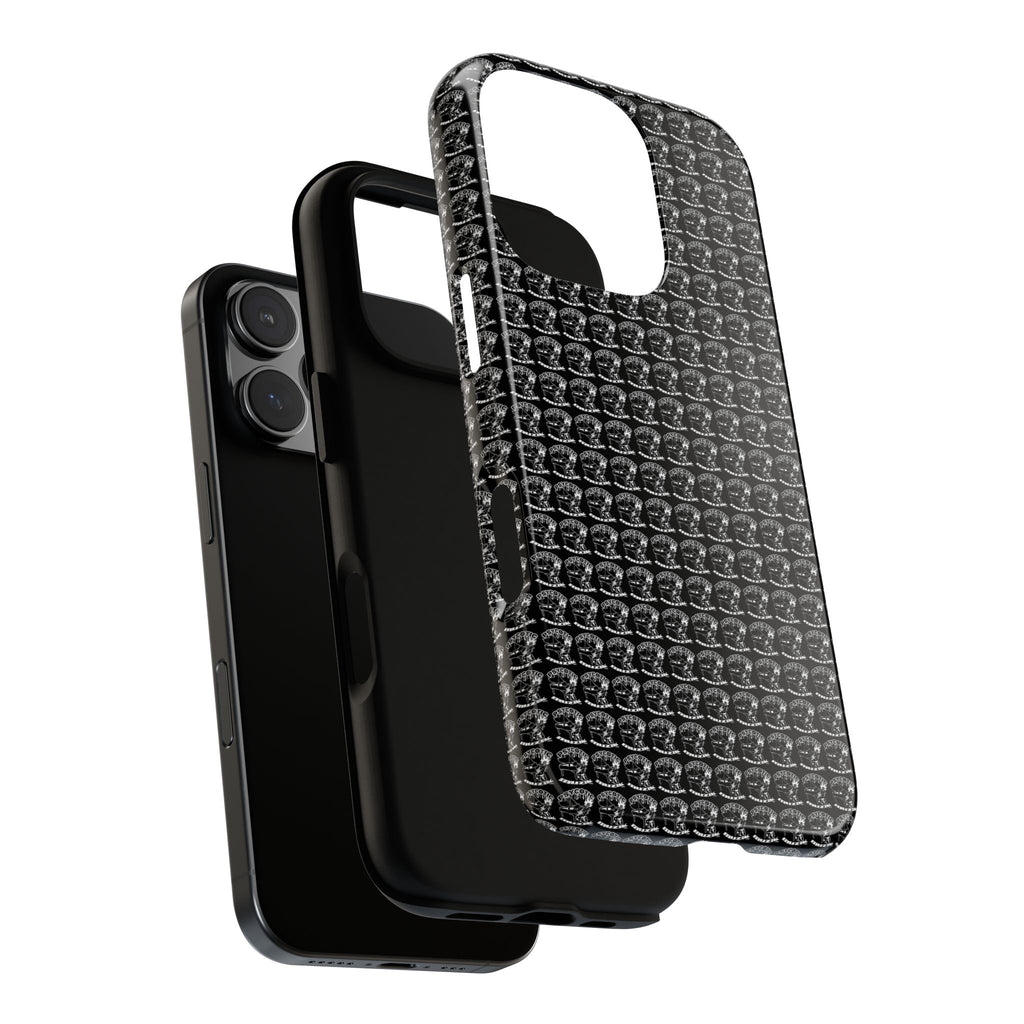 Black Carbon Fiber Texture Tough Phone Case — Rugged Drop Protection