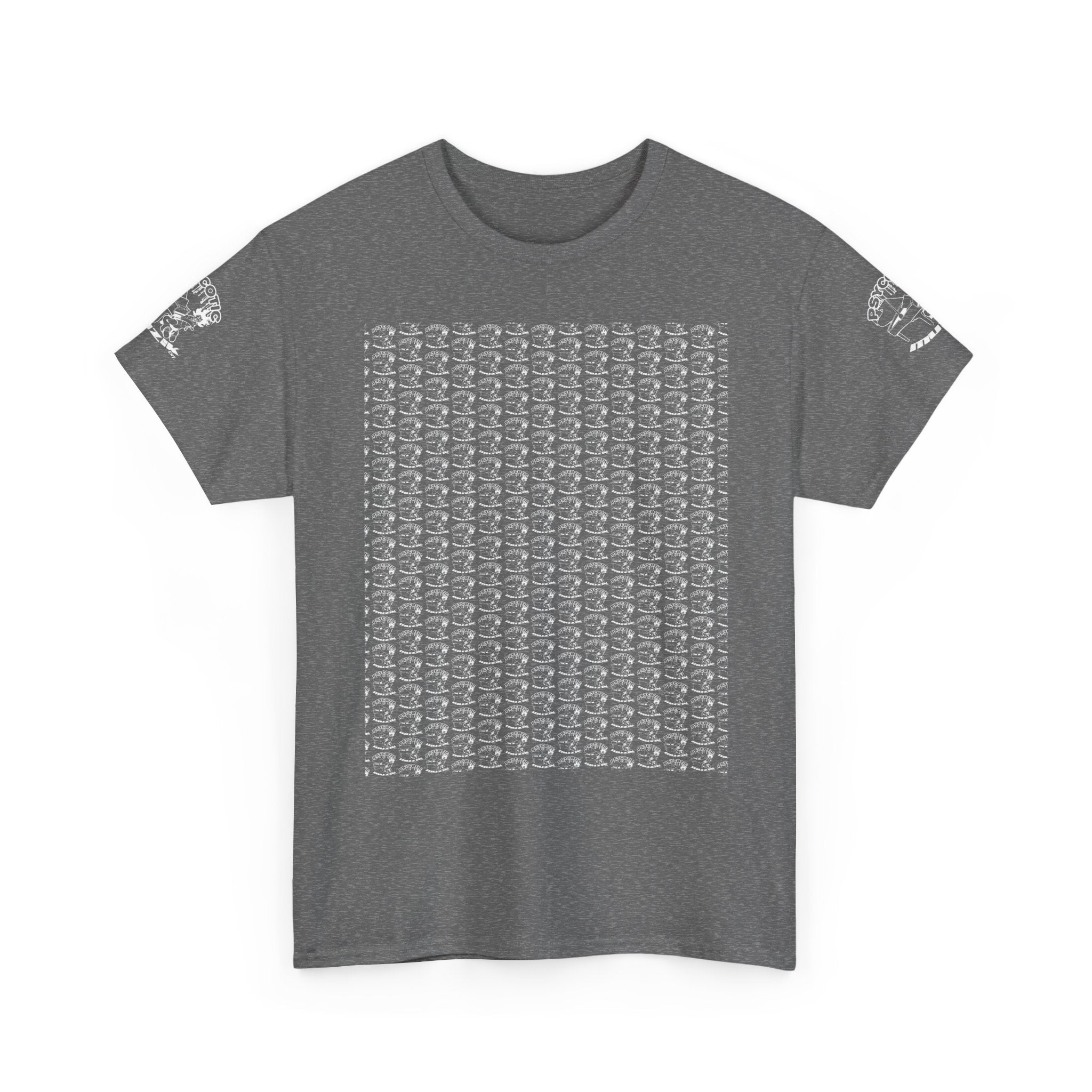 Skull Repeat Pattern T-Shirt — Gothic Grunge Graphic Tee