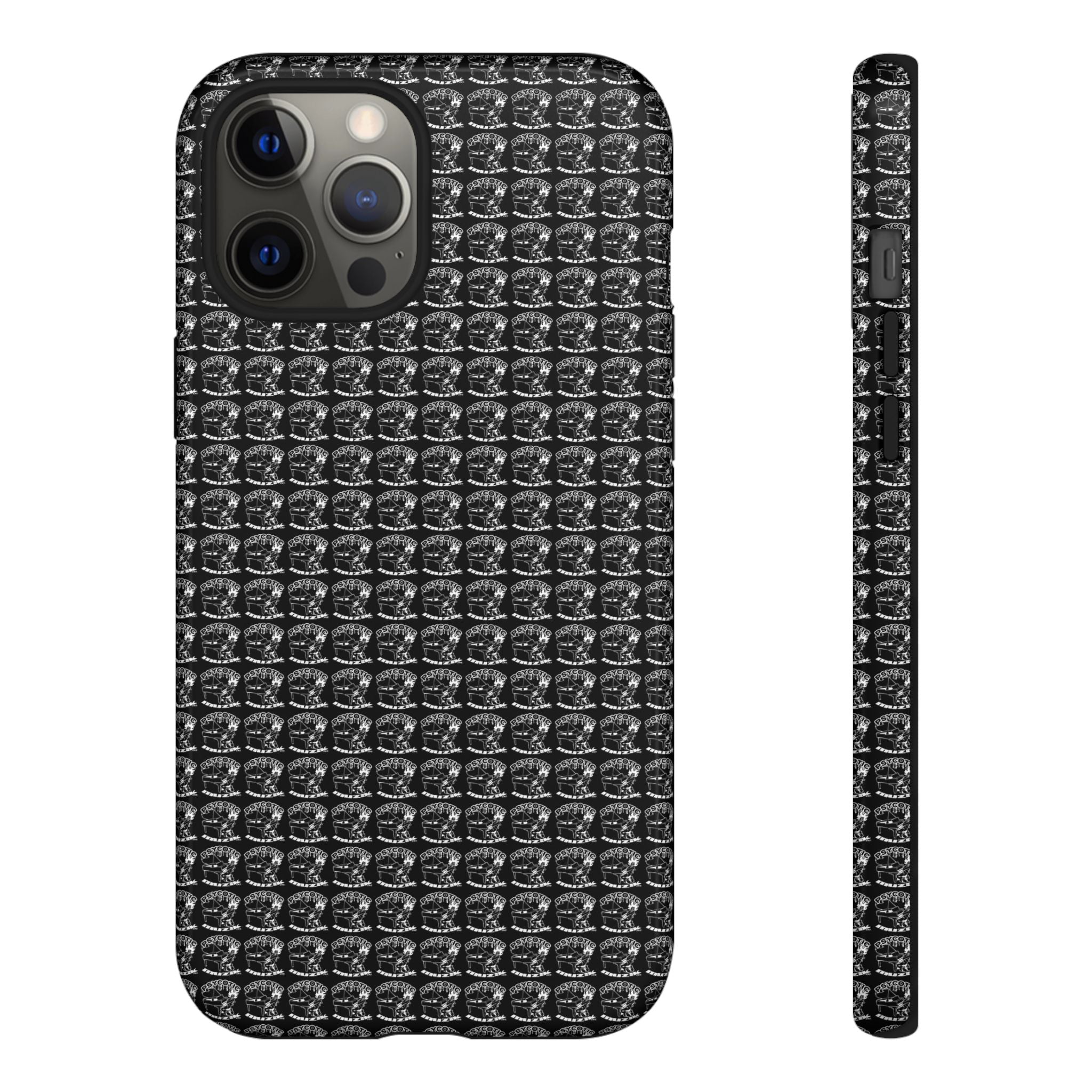 Black Carbon Fiber Texture Tough Phone Case — Rugged Drop Protection