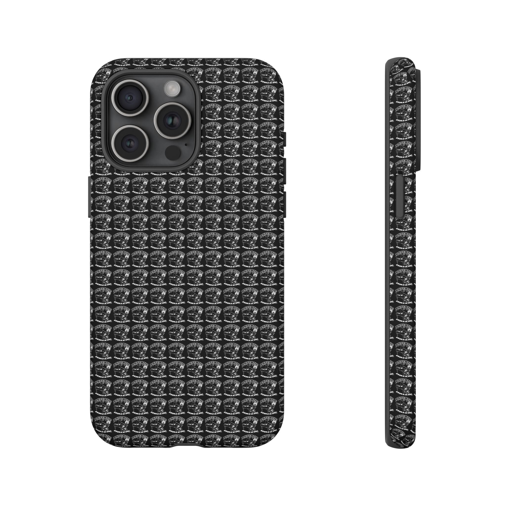 Black Carbon Fiber Texture Tough Phone Case — Rugged Drop Protection