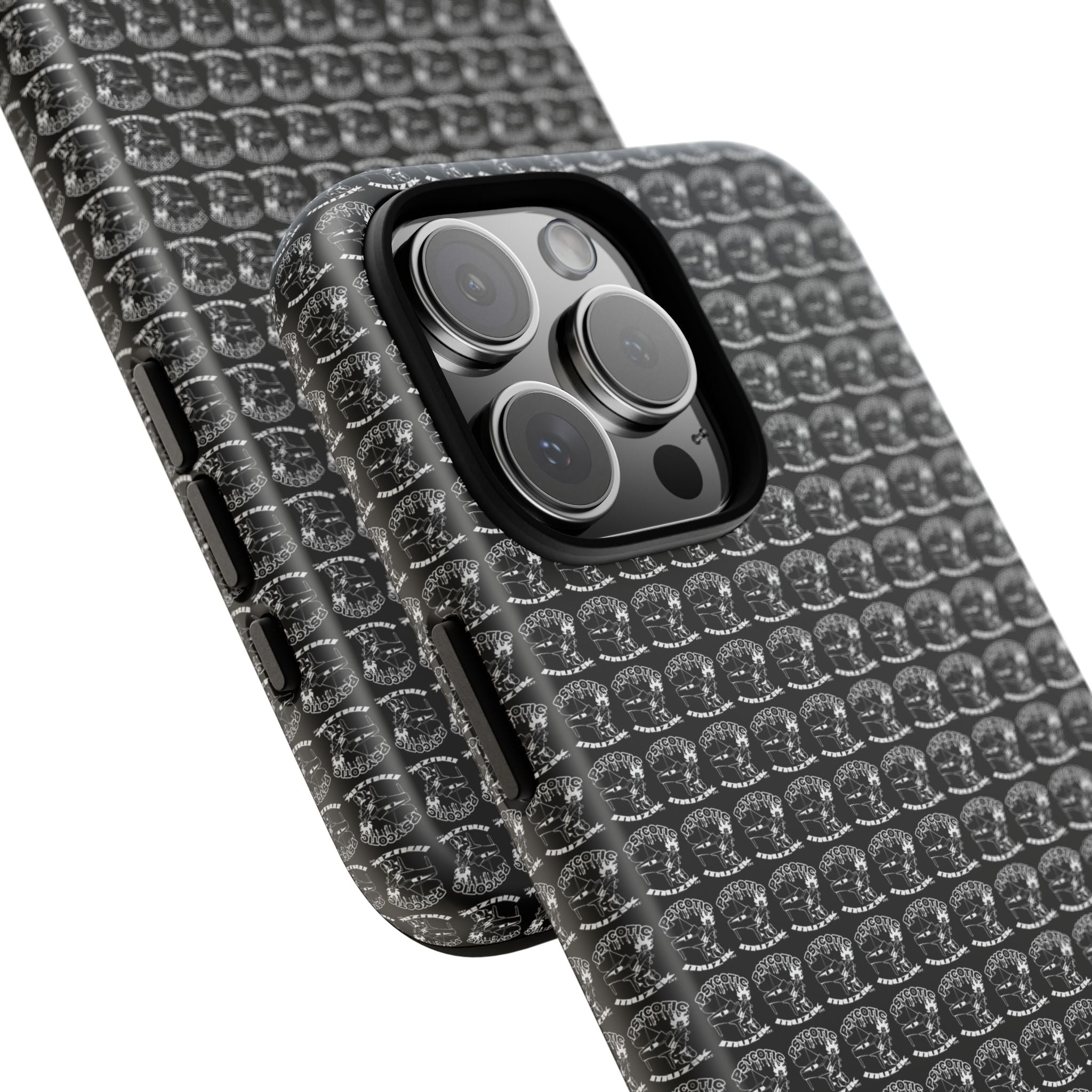 Black Carbon Fiber Texture Tough Phone Case — Rugged Drop Protection